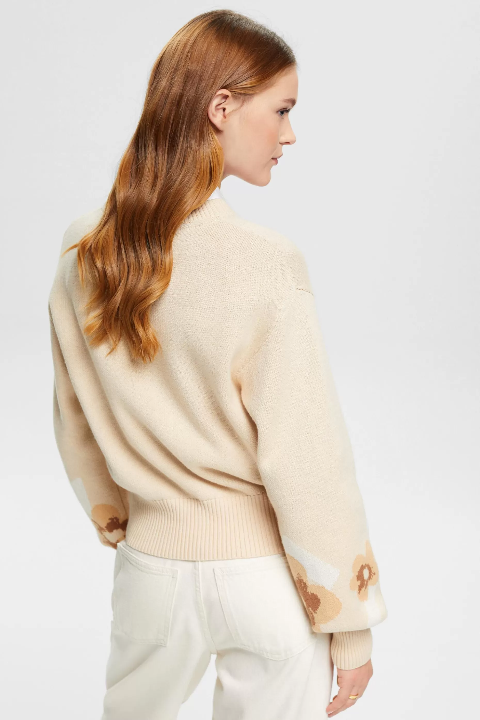 ESPRIT Floral Puff Sleeve Sweater at our Online Shop *Women Sweaters