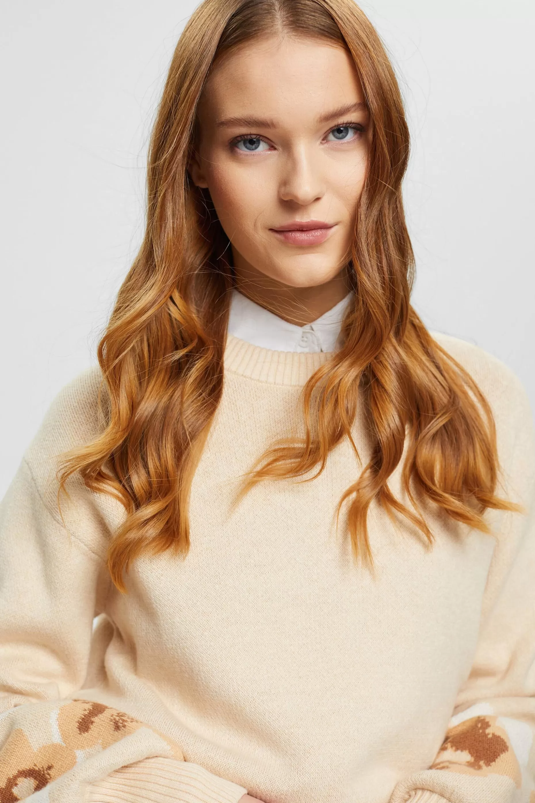 ESPRIT Floral Puff Sleeve Sweater at our Online Shop *Women Sweaters
