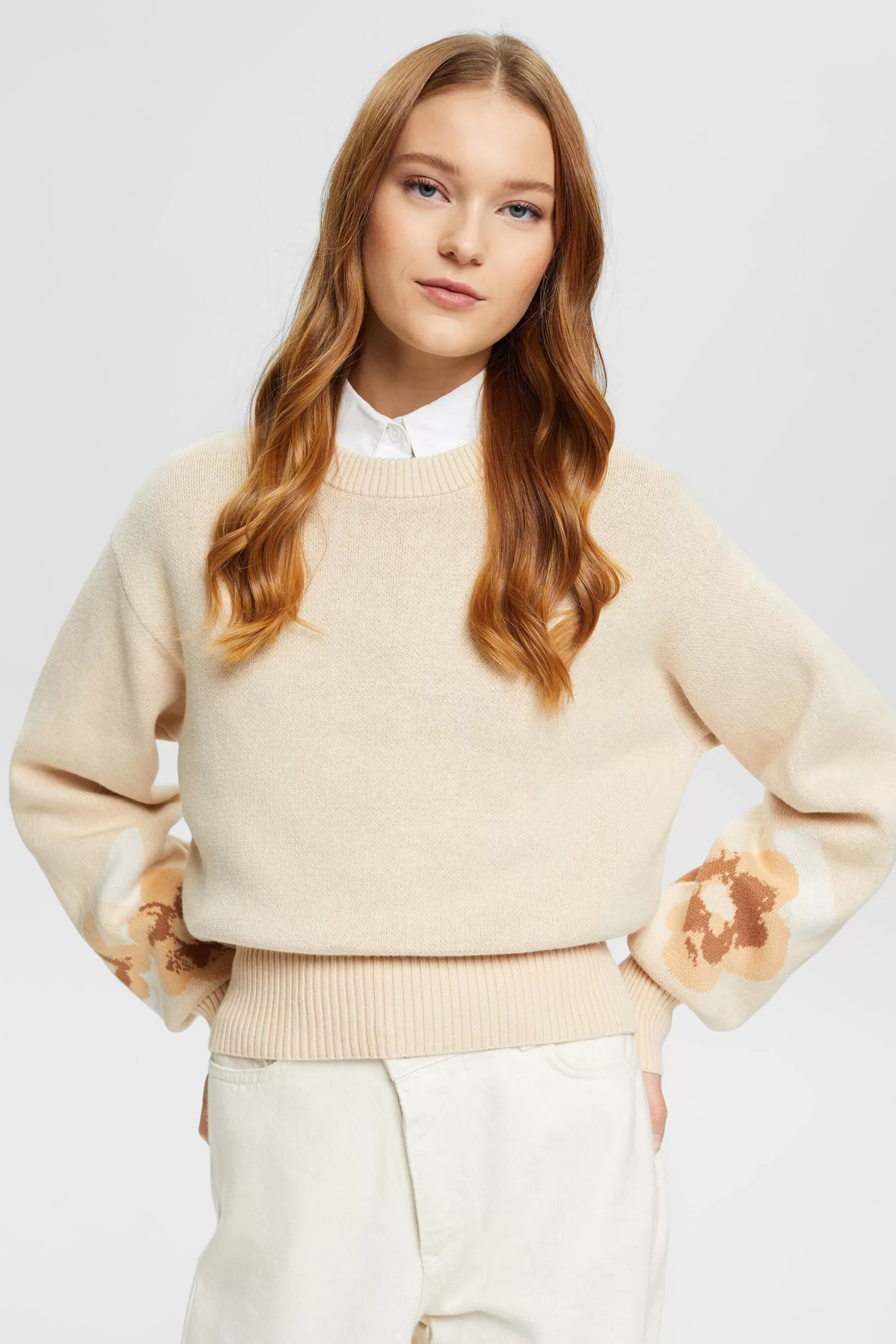 ESPRIT Floral Puff Sleeve Sweater at our Online Shop *Women Sweaters