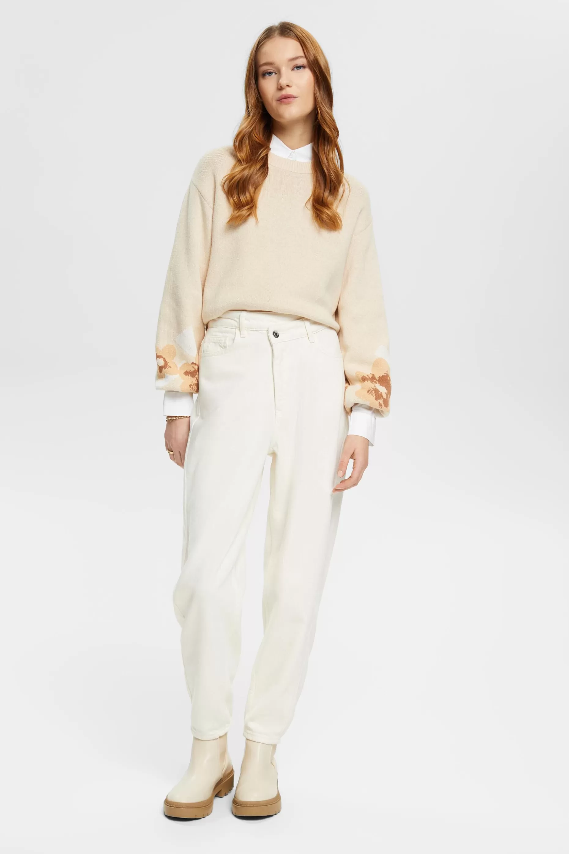 ESPRIT Floral Puff Sleeve Sweater at our Online Shop *Women Sweaters