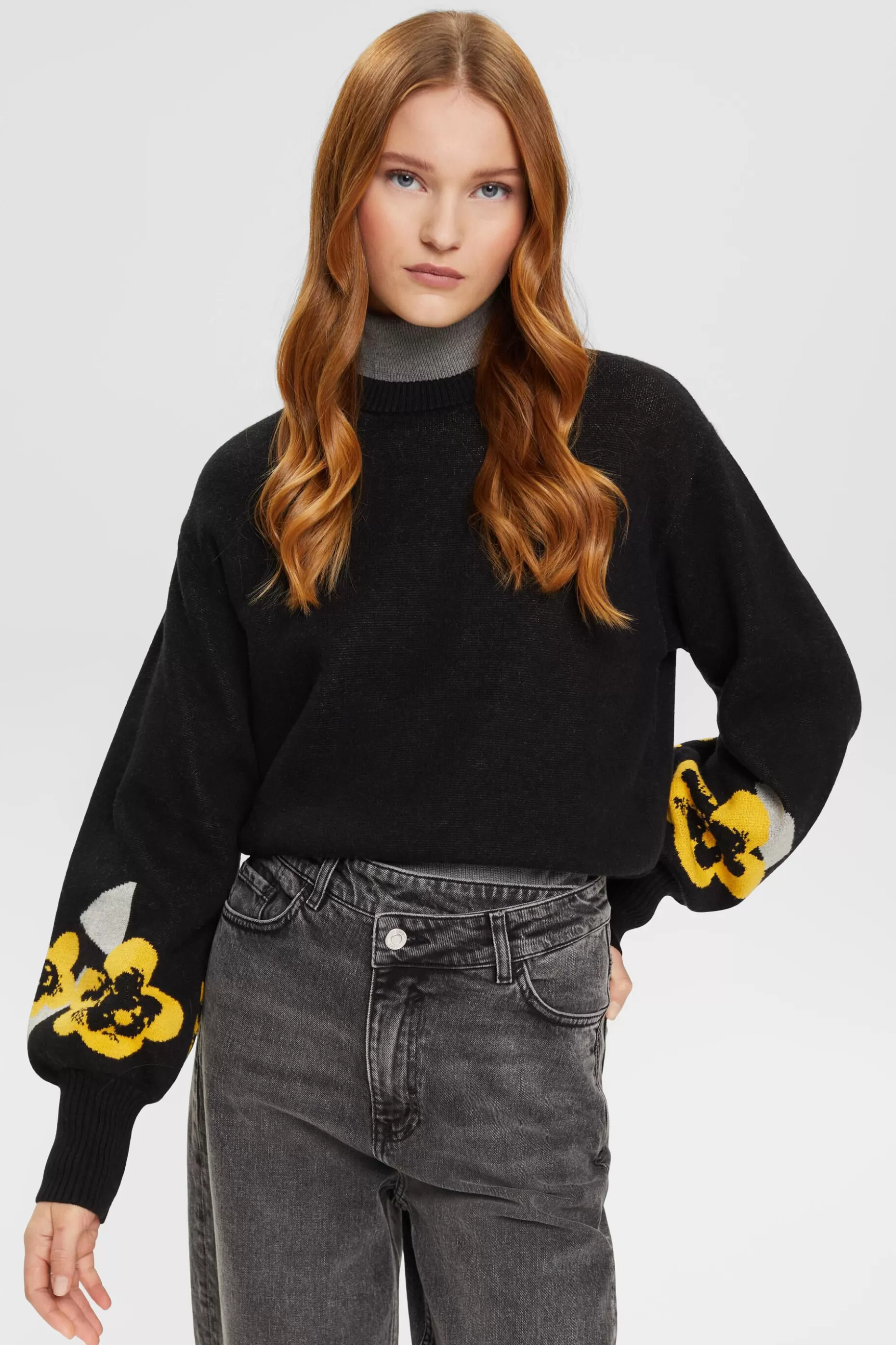 ESPRIT Floral Puff Sleeve Sweater at our Online Shop *Women Sweaters