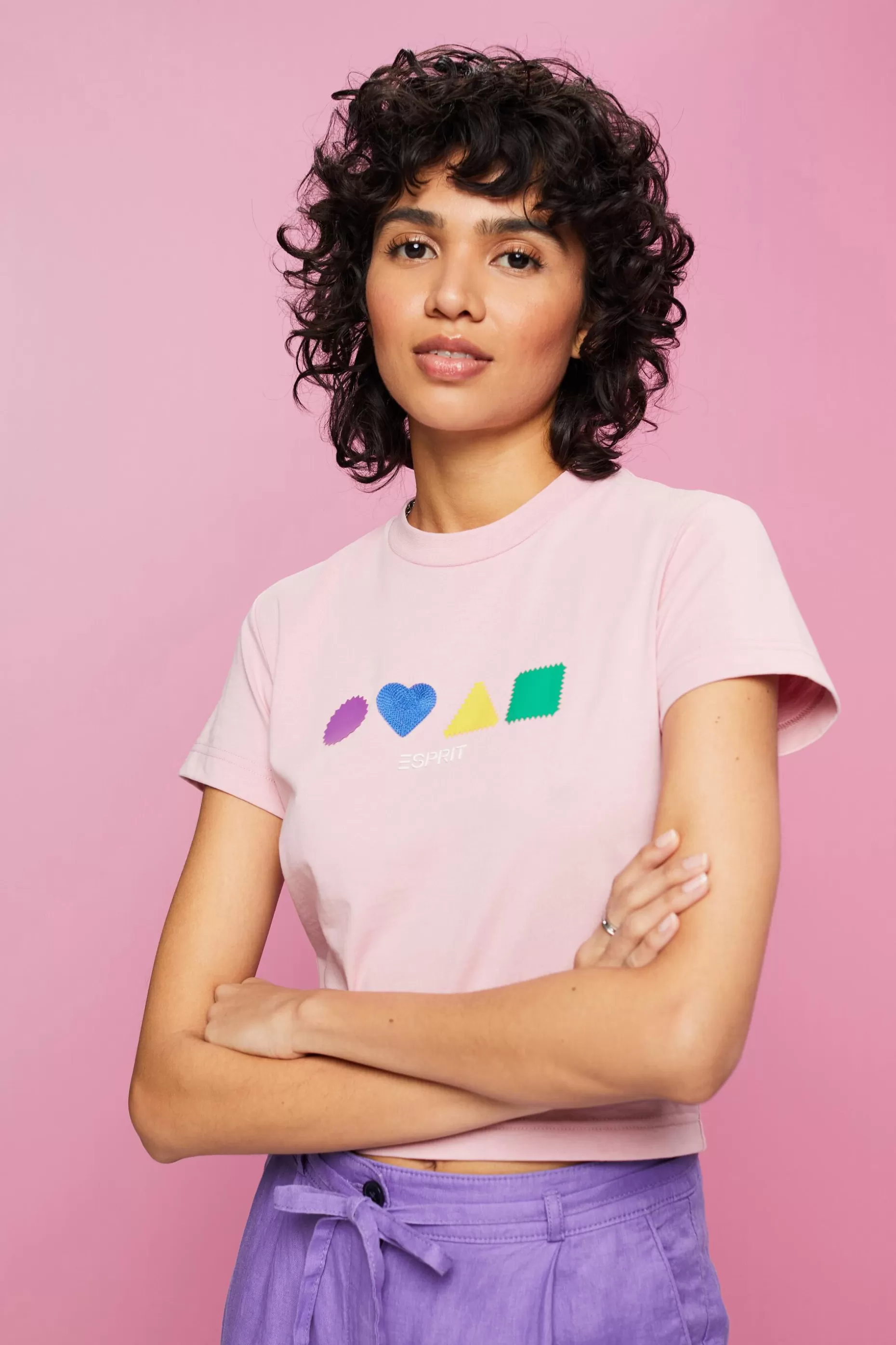 ESPRIT Geometric Organic Cotton T-Shirt at our Online Shop *Women T-Shirts + Tops