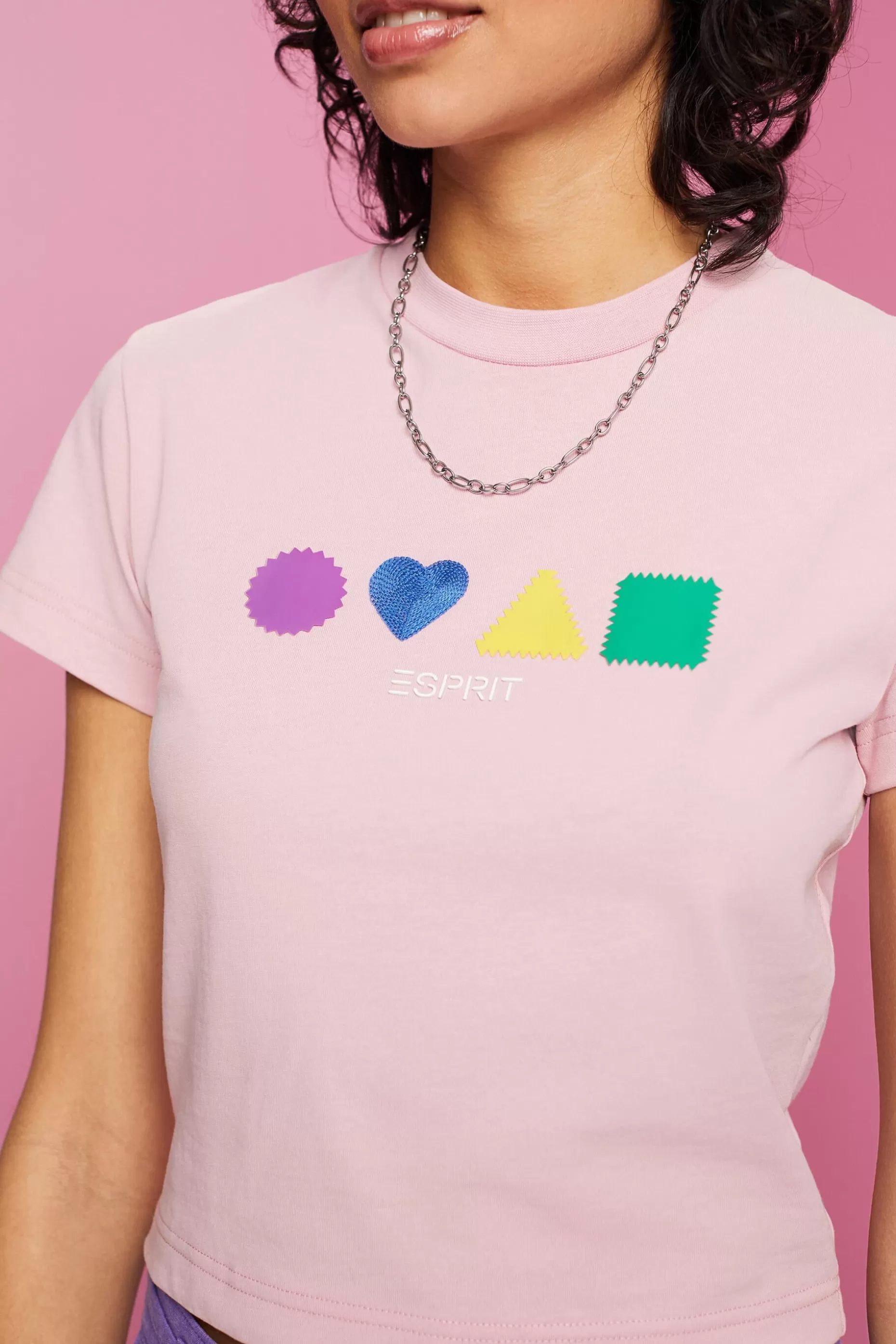ESPRIT Geometric Organic Cotton T-Shirt at our Online Shop *Women T-Shirts + Tops