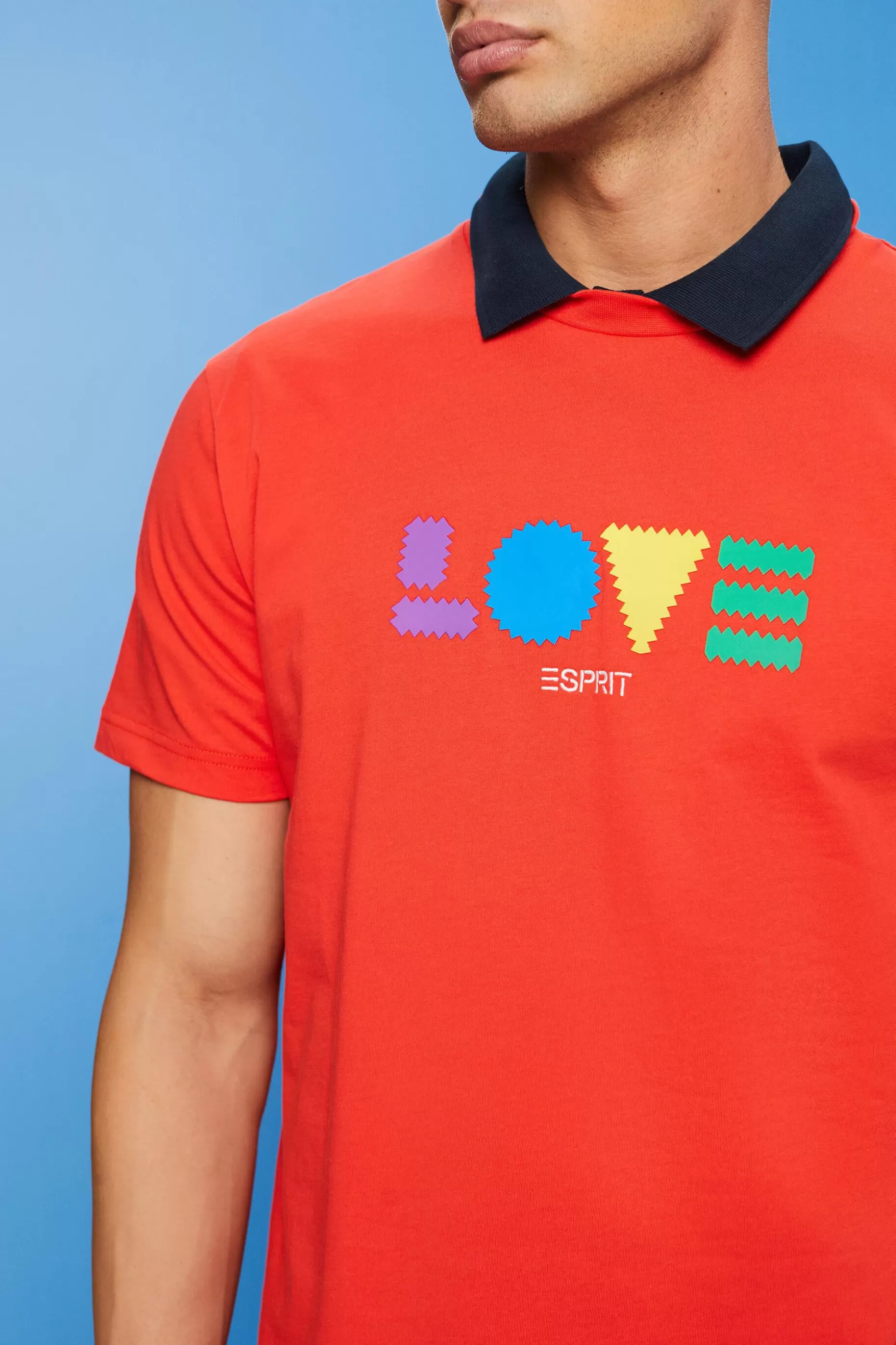 ESPRIT Geometric Print Organic Cotton T-Shirt at our Online Shop *Men T-Shirts + Polos