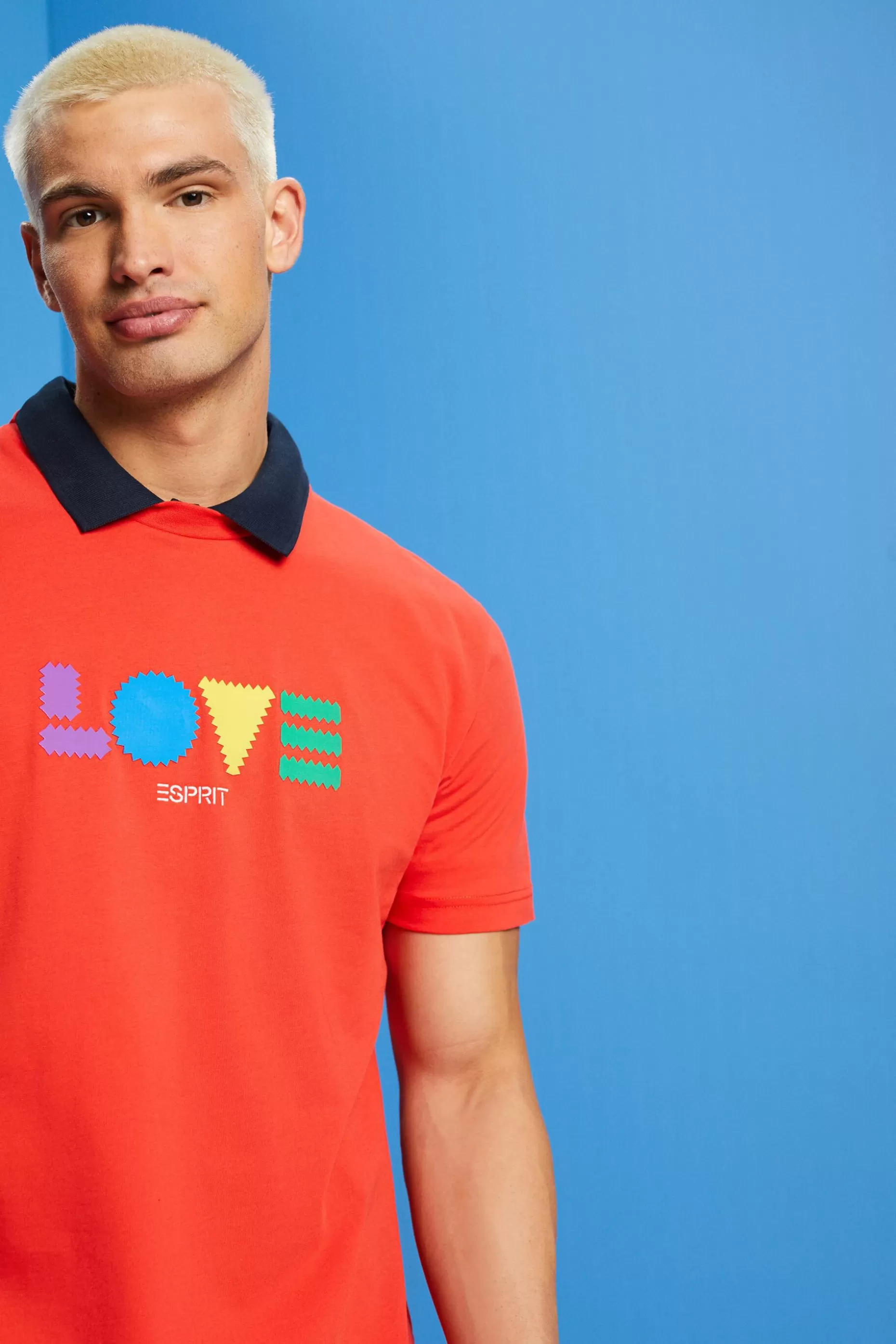 ESPRIT Geometric Print Organic Cotton T-Shirt at our Online Shop *Men T-Shirts + Polos