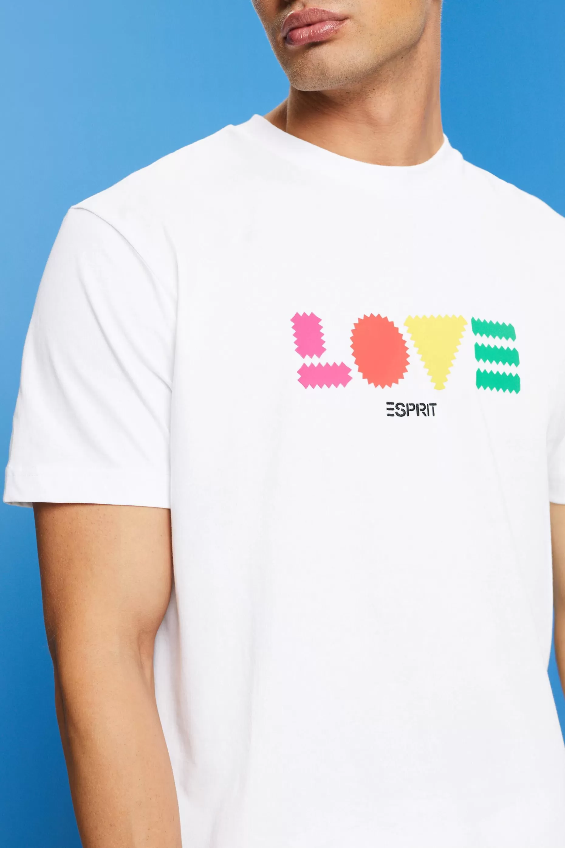 ESPRIT Geometric Print Organic Cotton T-Shirt at our Online Shop *Men T-Shirts + Polos