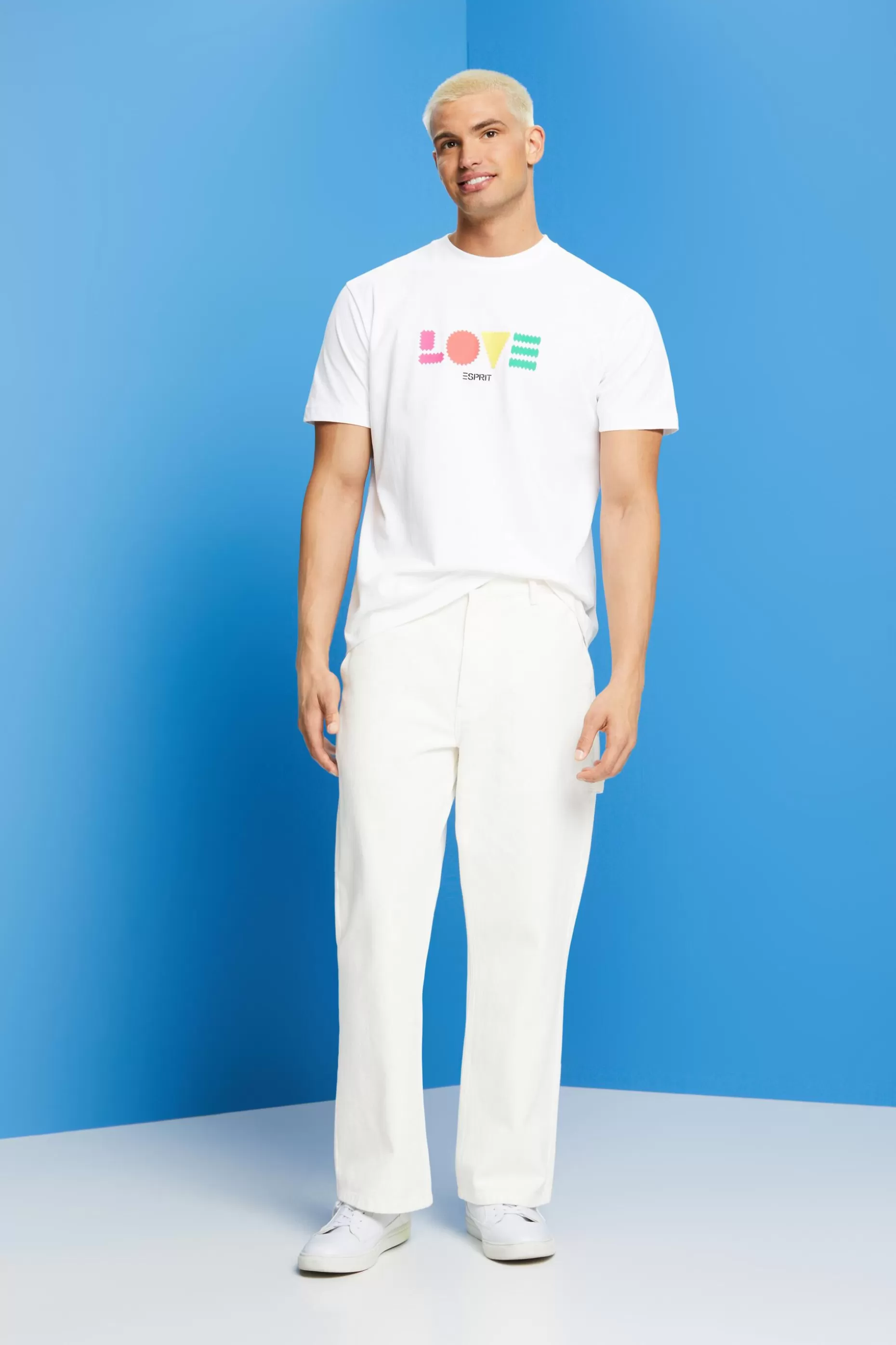 ESPRIT Geometric Print Organic Cotton T-Shirt at our Online Shop *Men T-Shirts + Polos