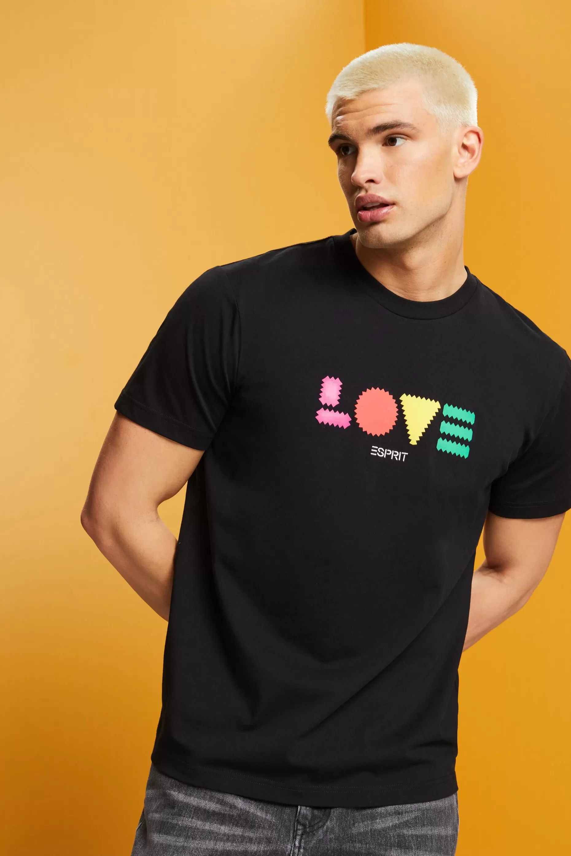 ESPRIT Geometric Print Organic Cotton T-Shirt at our Online Shop *Men T-Shirts + Polos
