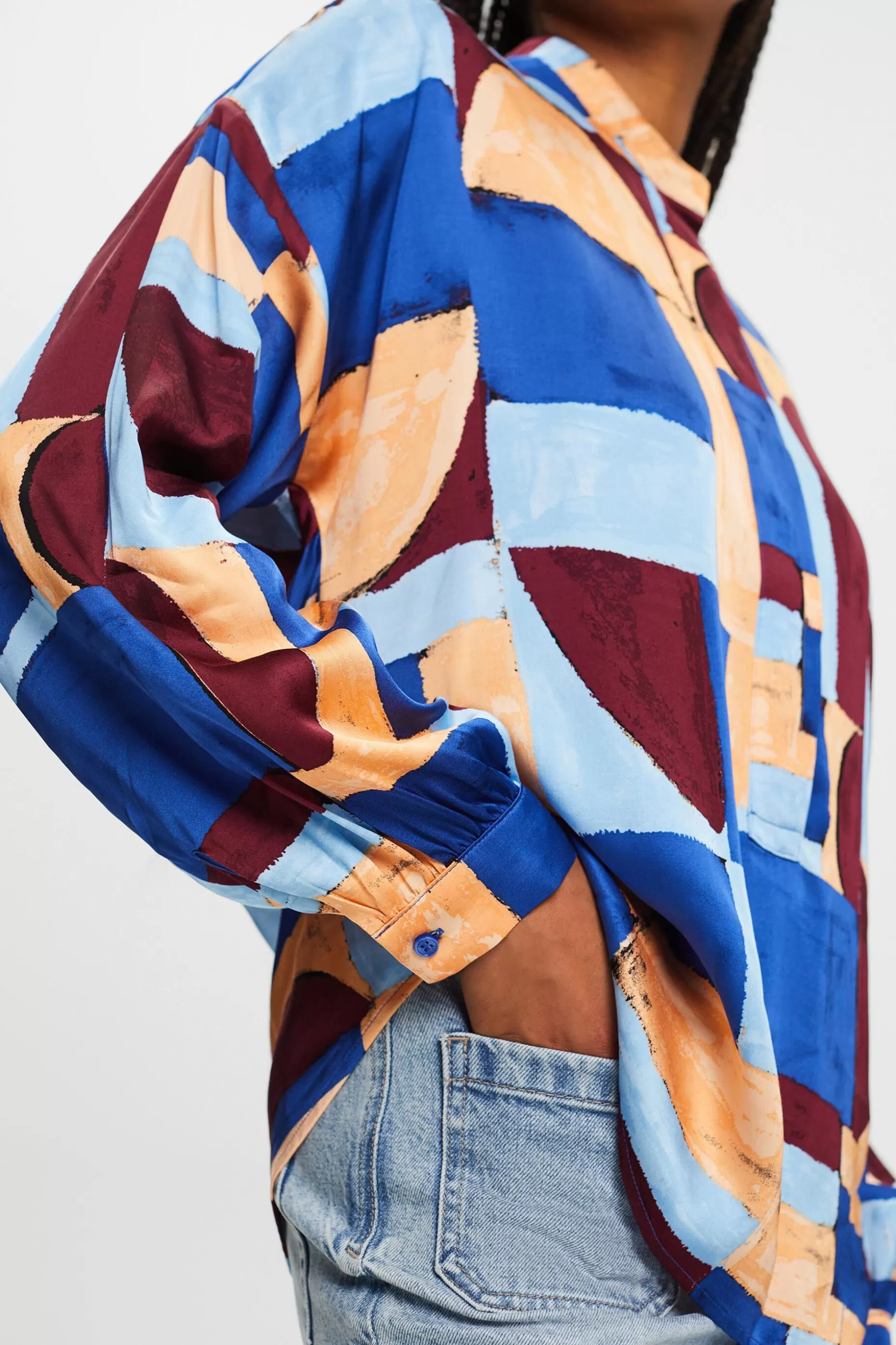 ESPRIT Geometric Print Satin Blouse at our Online Shop *Women Shirts + Blouses