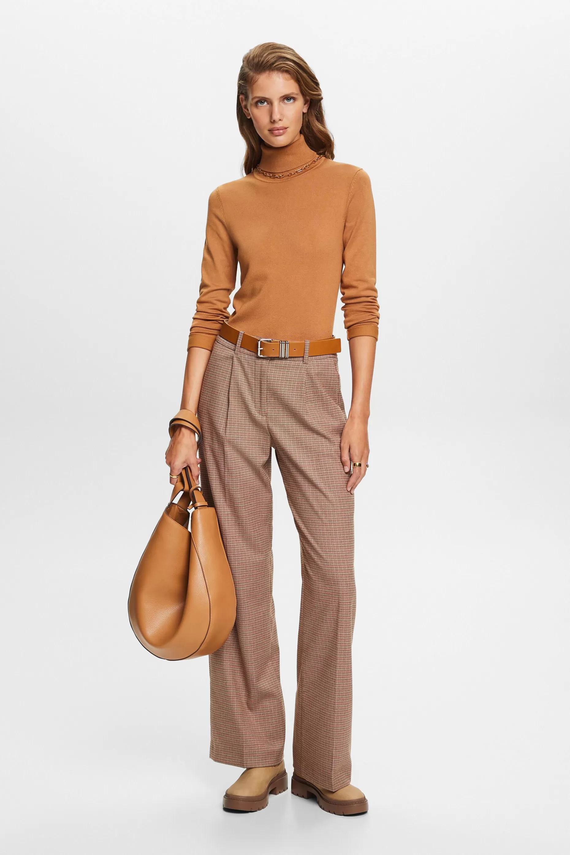 ESPRIT High-Rise Houndstooth Trousers at our Online Shop *Women Pants + Joggers