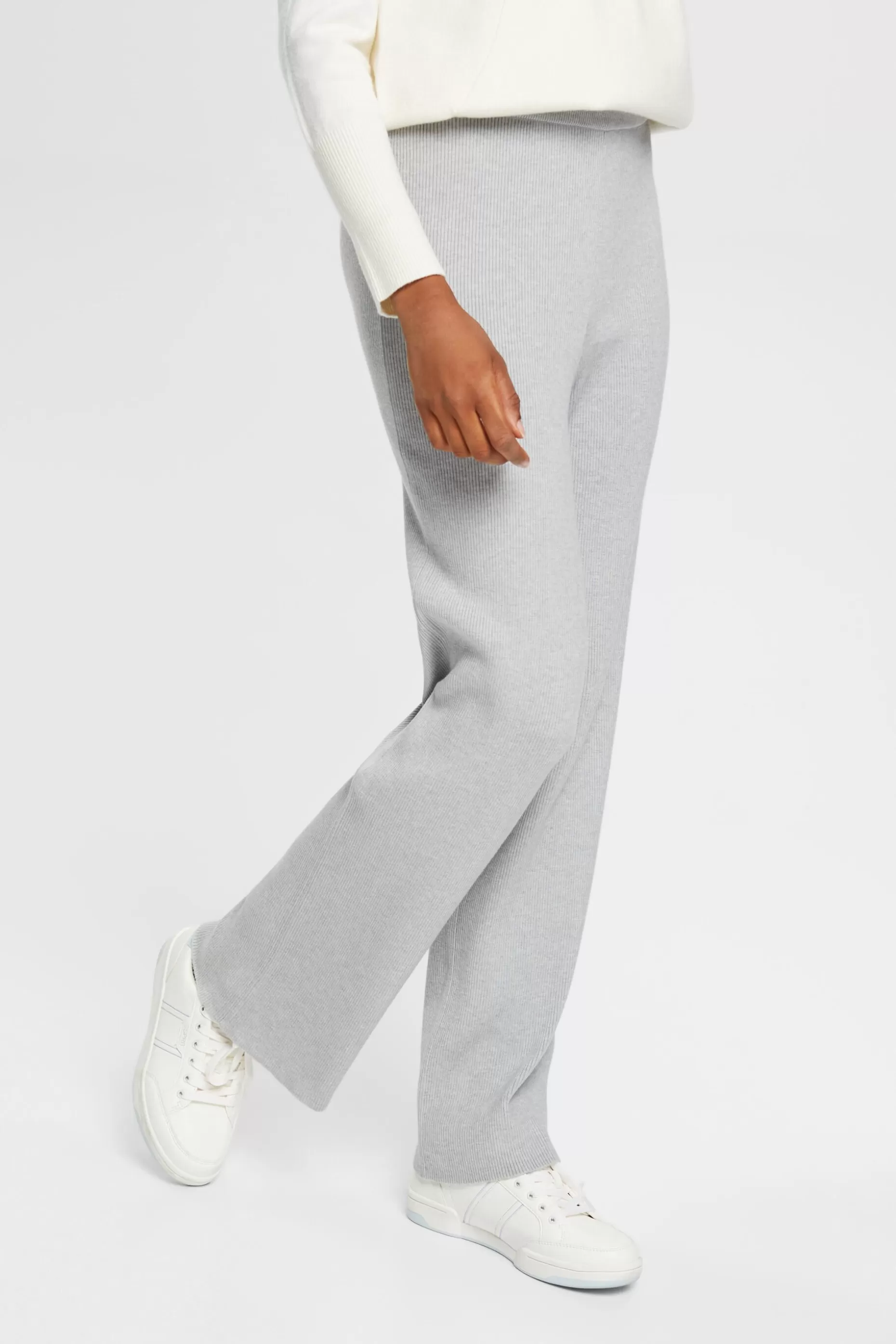 ESPRIT High-rise rib knit trousers at our Online Shop *Women Pants + Joggers