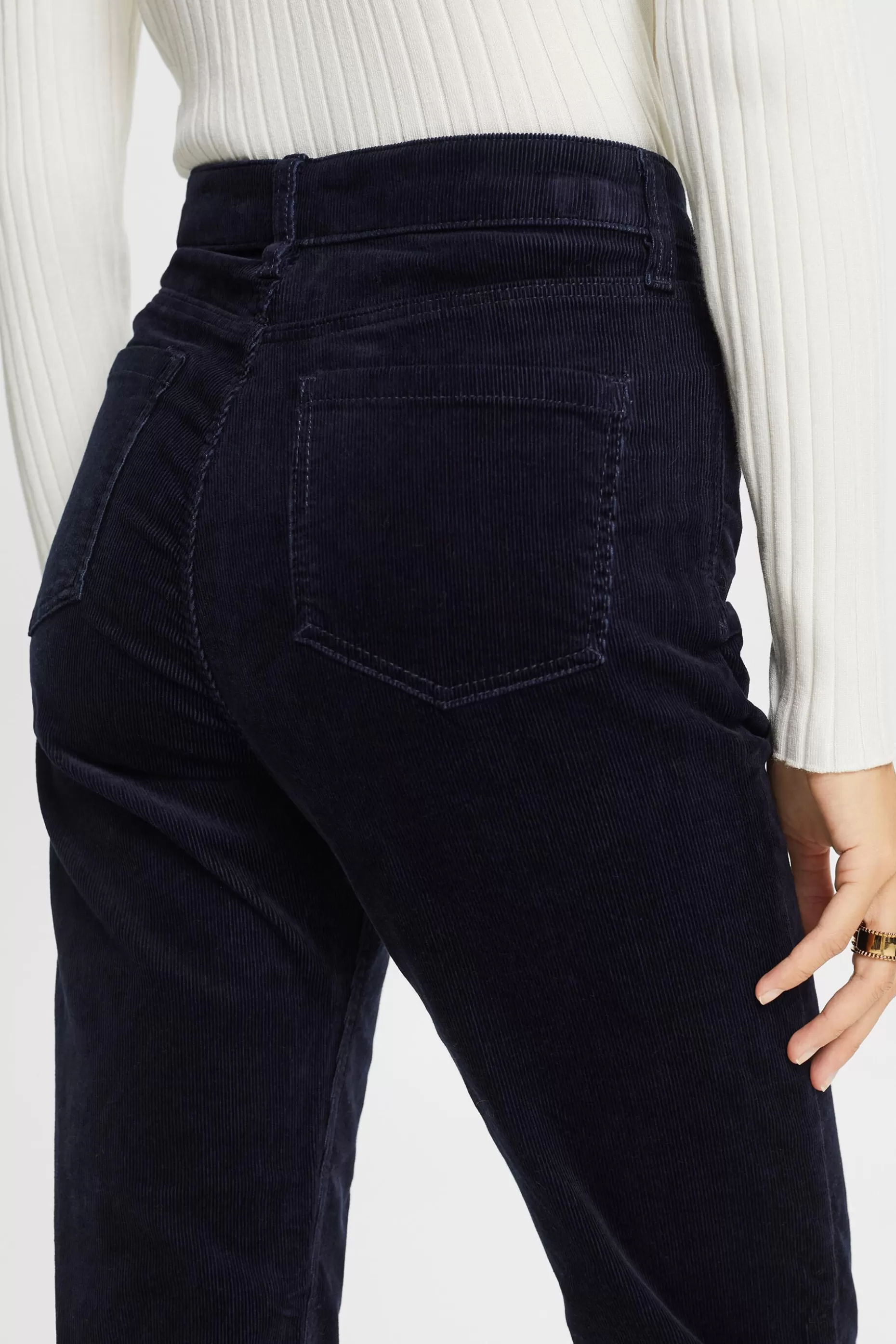 ESPRIT High-Rise Straight Fit Corduroy Trousers at our Online Shop *Women Pants + Joggers