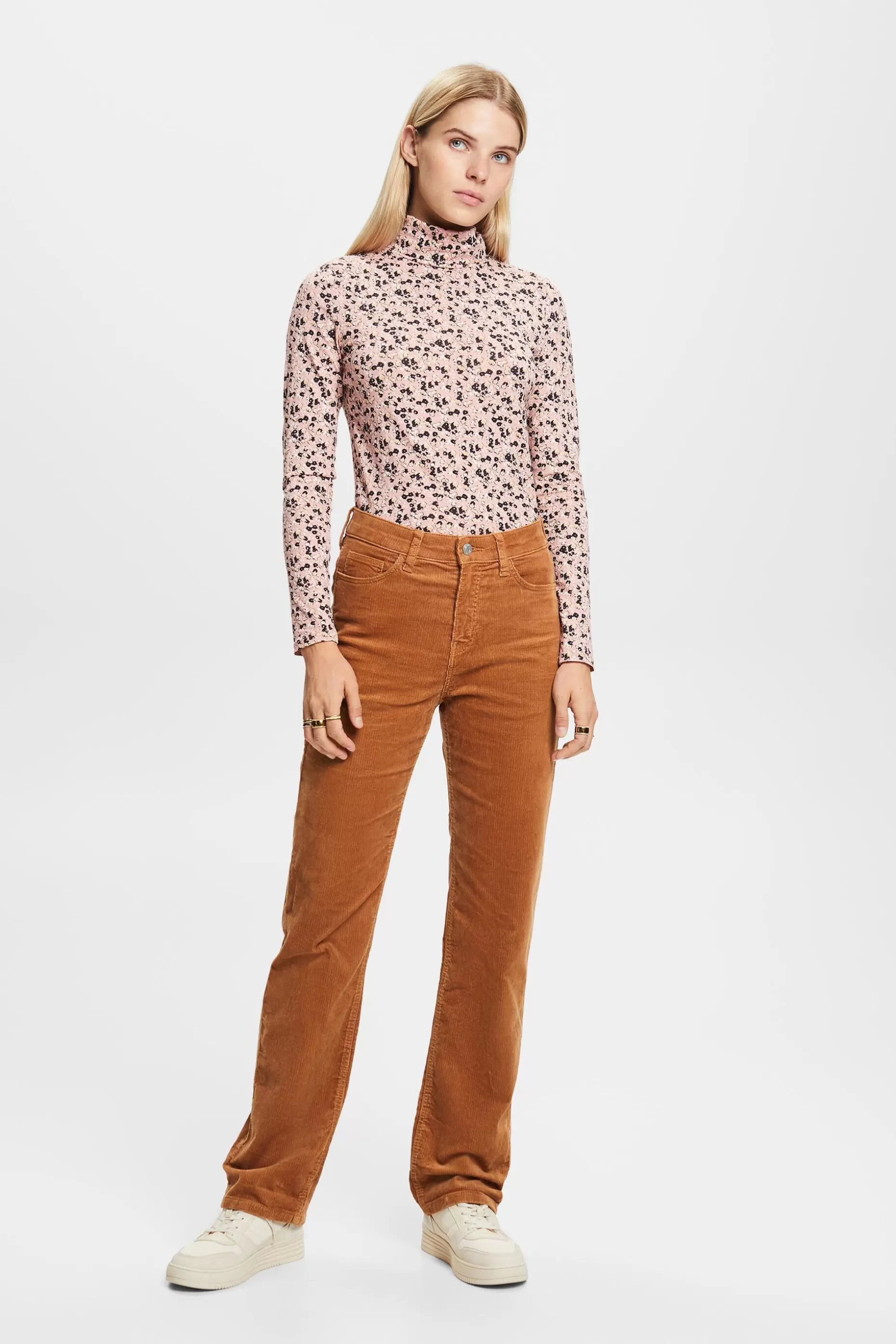 ESPRIT High-Rise Straight Fit Corduroy Trousers at our Online Shop *Women Pants + Joggers