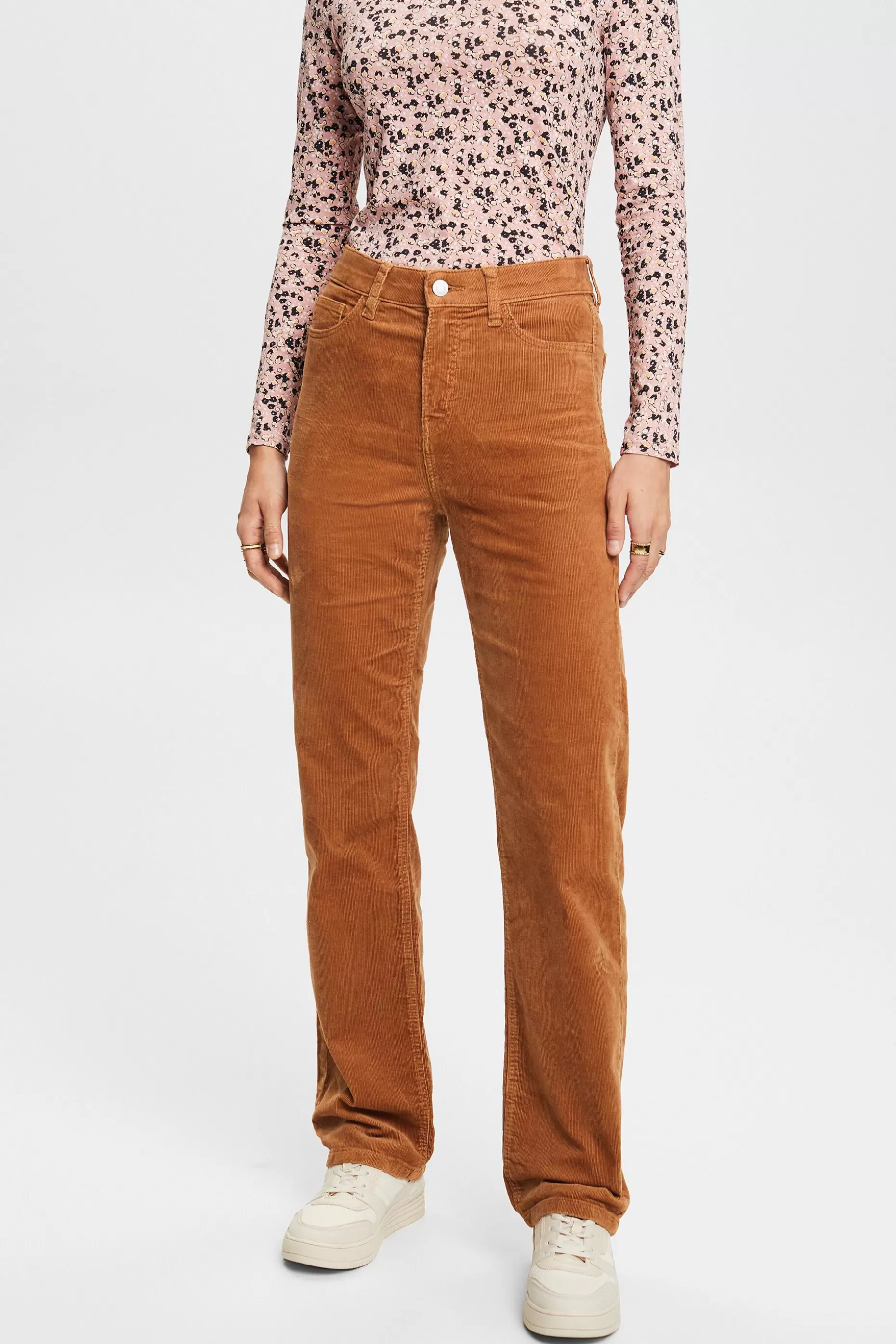 ESPRIT High-Rise Straight Fit Corduroy Trousers at our Online Shop *Women Pants + Joggers