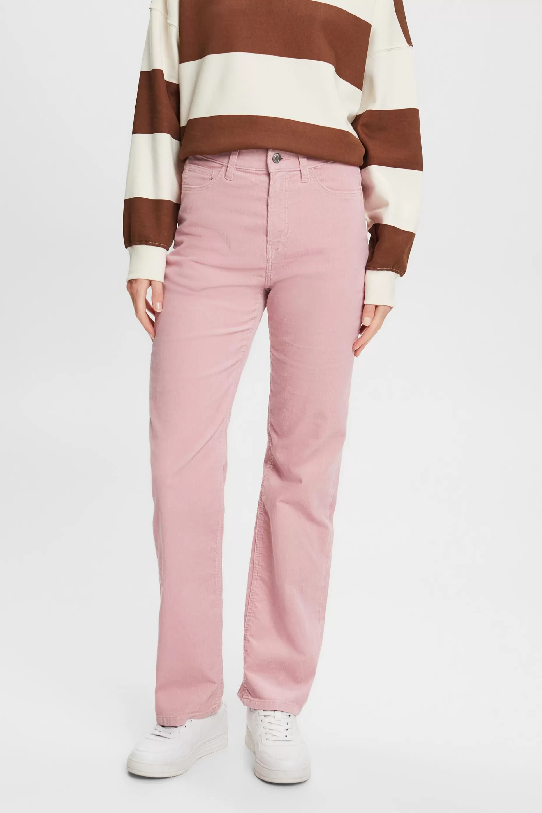 ESPRIT High-Rise Straight Fit Corduroy Trousers at our Online Shop *Women Pants + Joggers