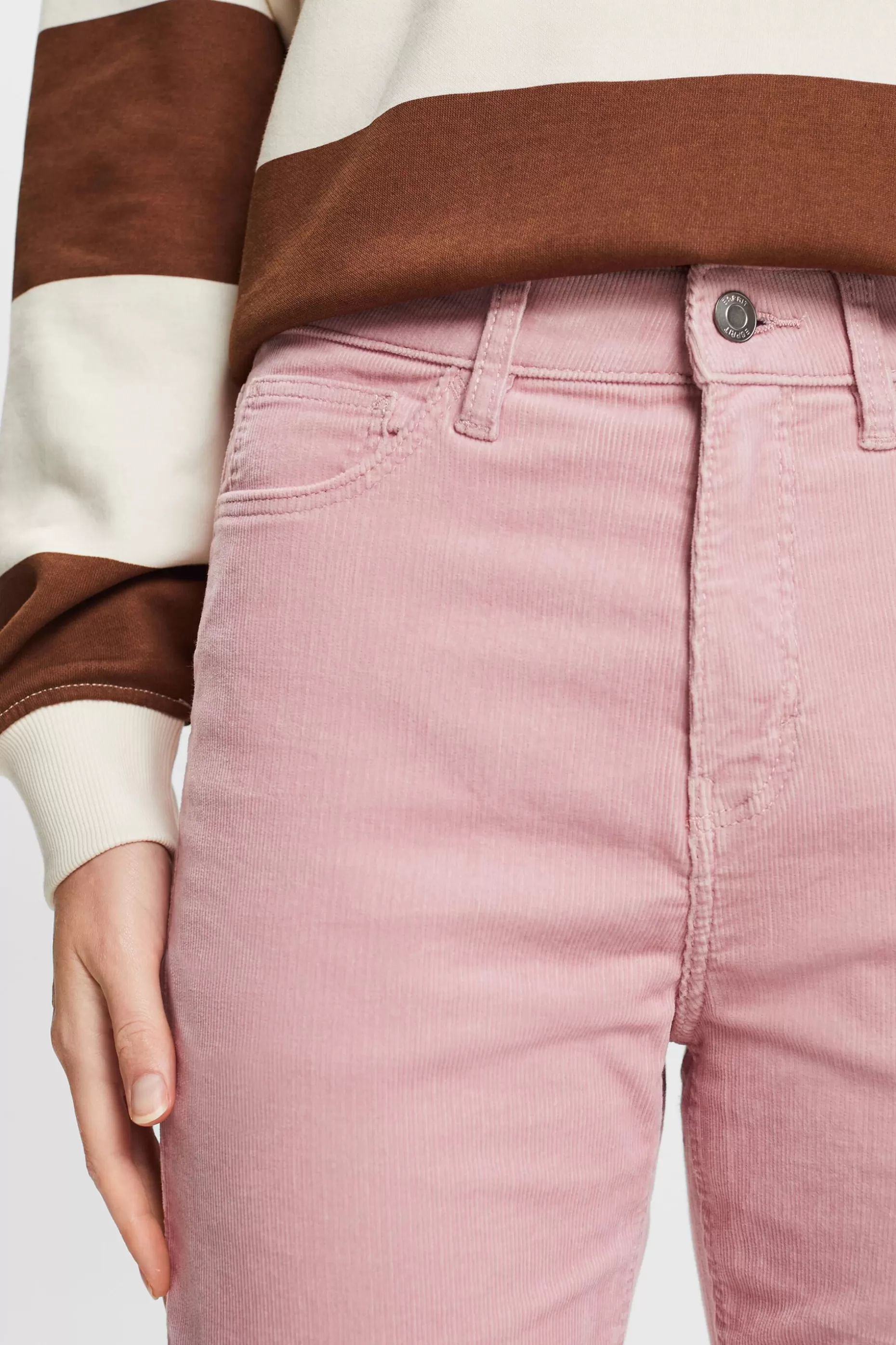 ESPRIT High-Rise Straight Fit Corduroy Trousers at our Online Shop *Women Pants + Joggers