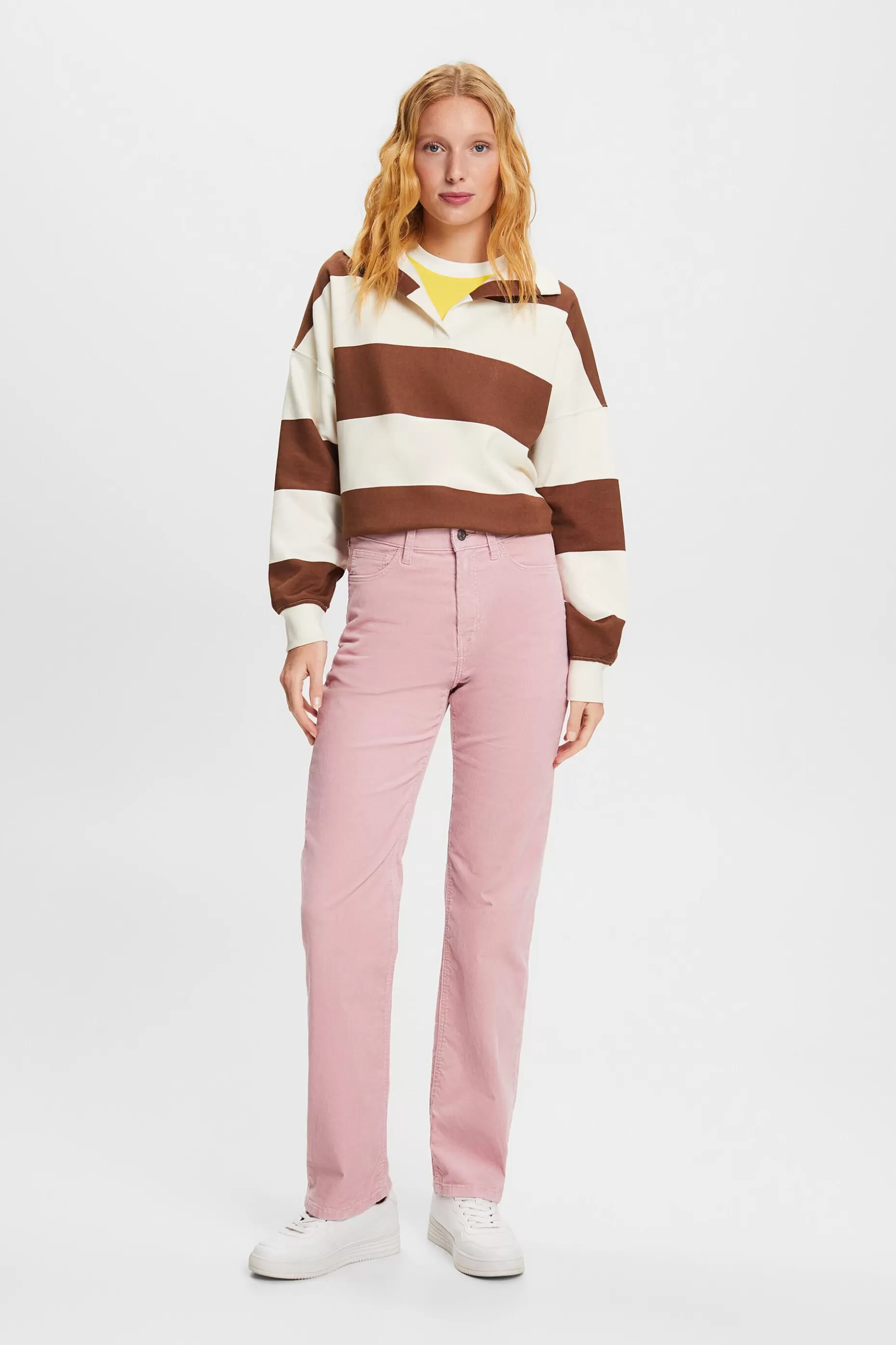 ESPRIT High-Rise Straight Fit Corduroy Trousers at our Online Shop *Women Pants + Joggers