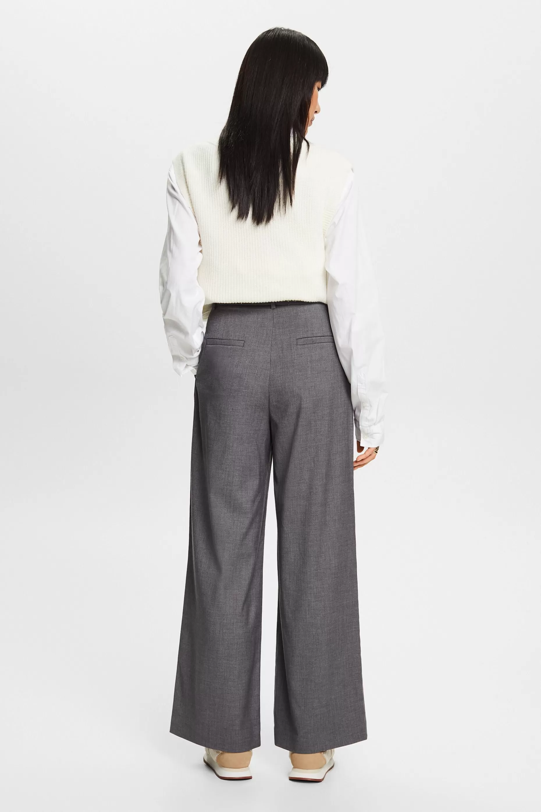 ESPRIT High-Rise Wide Leg Pleated Trousers at our Online Shop *Women Bottoms
