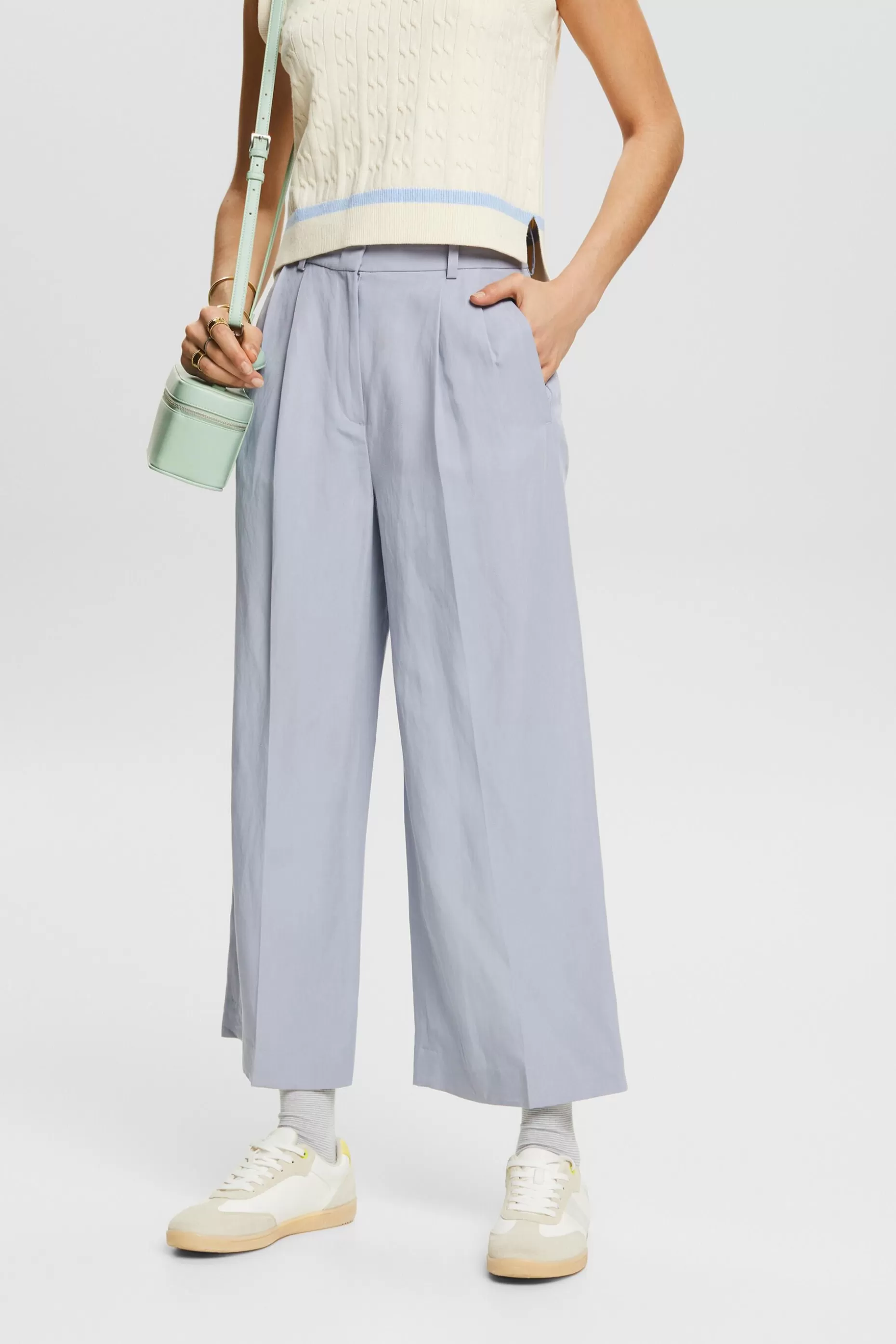 ESPRIT High-Rise Wide-Leg Culotte Pants at our Online Shop *Women Pants + Joggers