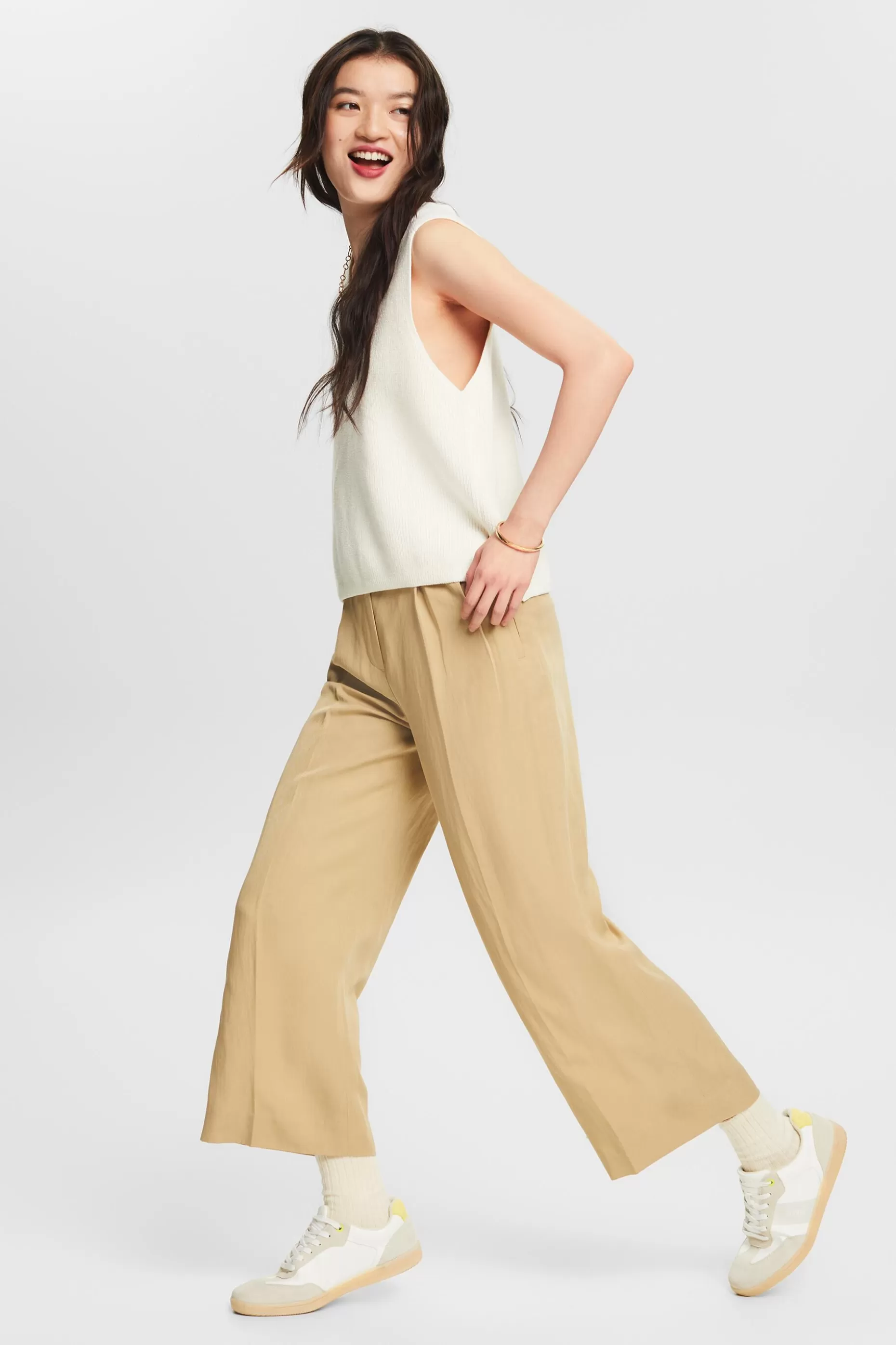 ESPRIT High-Rise Wide-Leg Culotte Pants at our Online Shop *Women Premium Picks