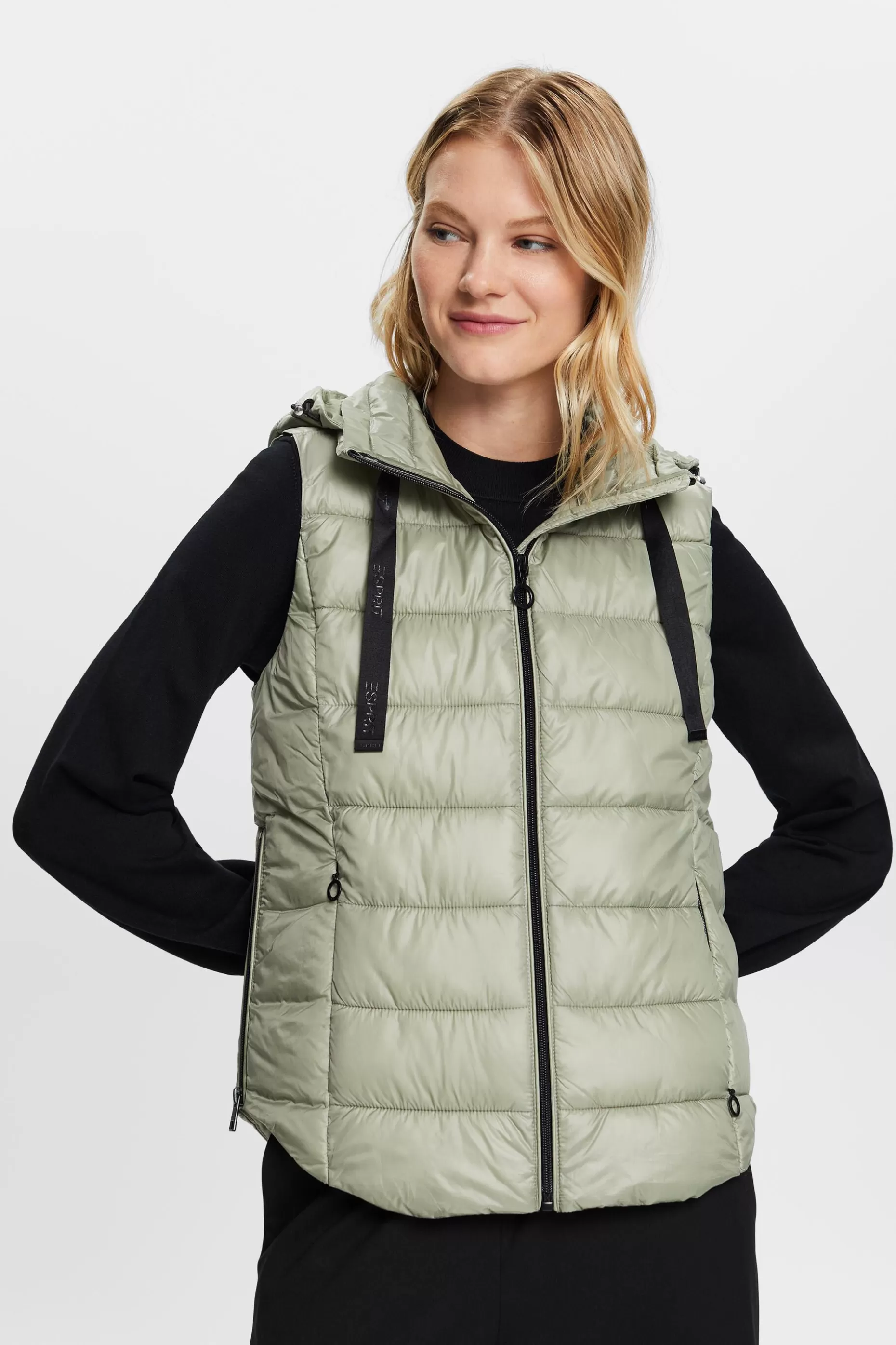 ESPRIT Hooded Quilted Shell Puffer Vest at our Online Shop * Sale Under $30
