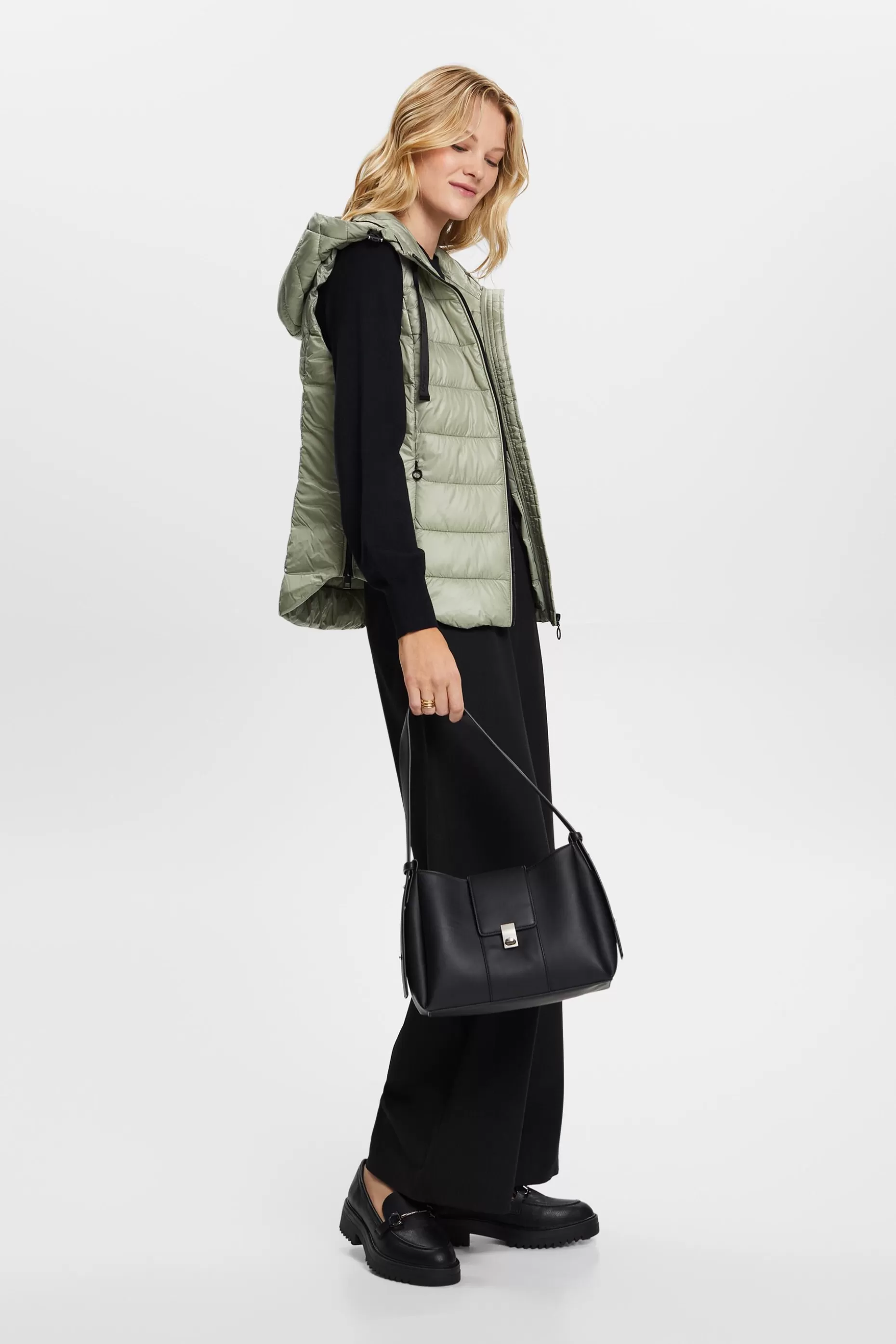 ESPRIT Hooded Quilted Shell Puffer Vest at our Online Shop * Sale Under $30