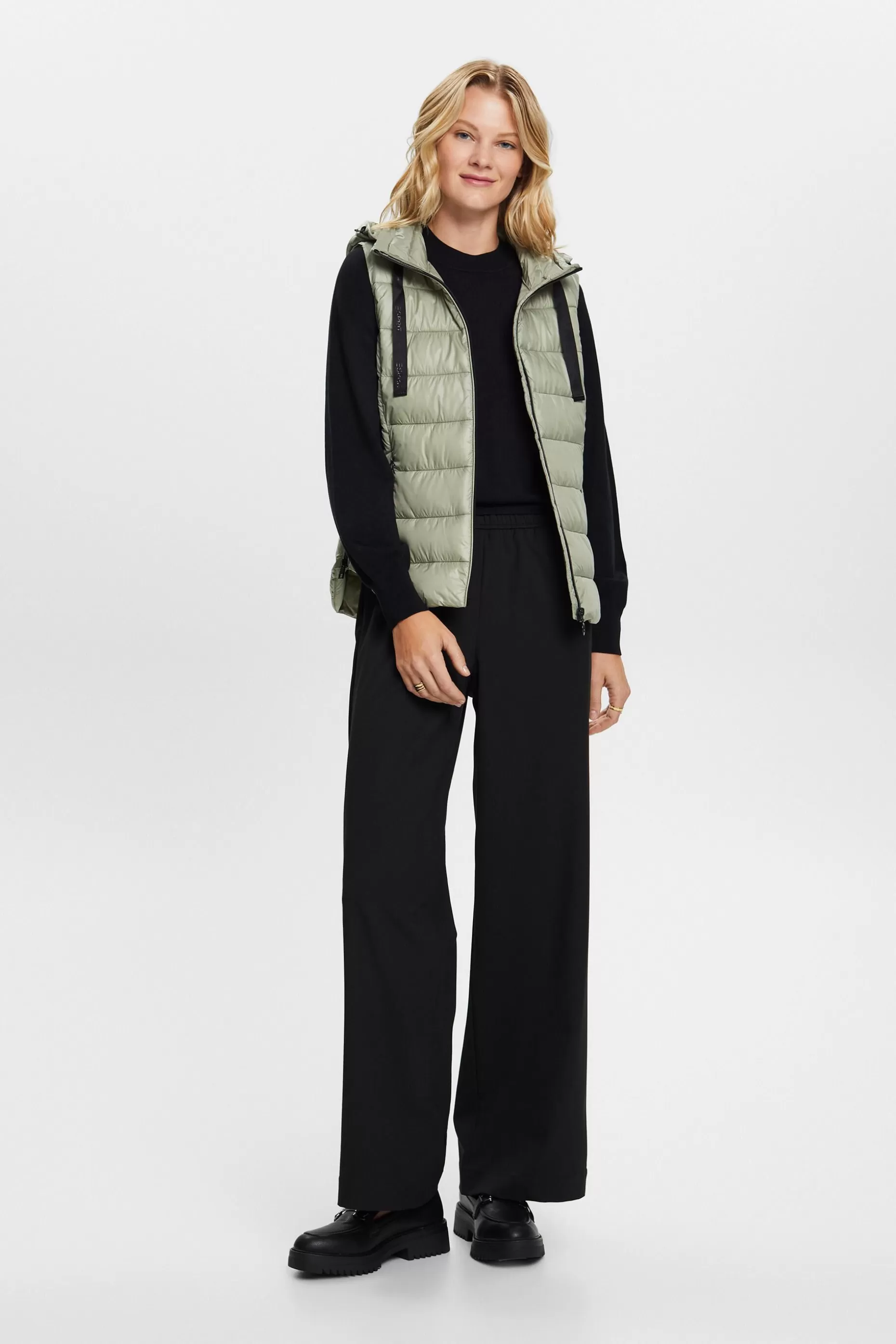 ESPRIT Hooded Quilted Shell Puffer Vest at our Online Shop * Sale Under $30