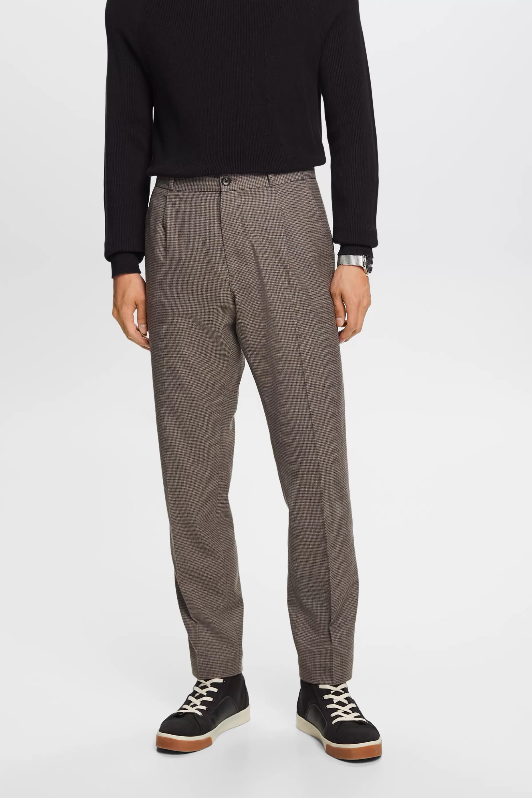 ESPRIT Houndstooth wool trousers at our Online Shop *Men Pants + Joggers