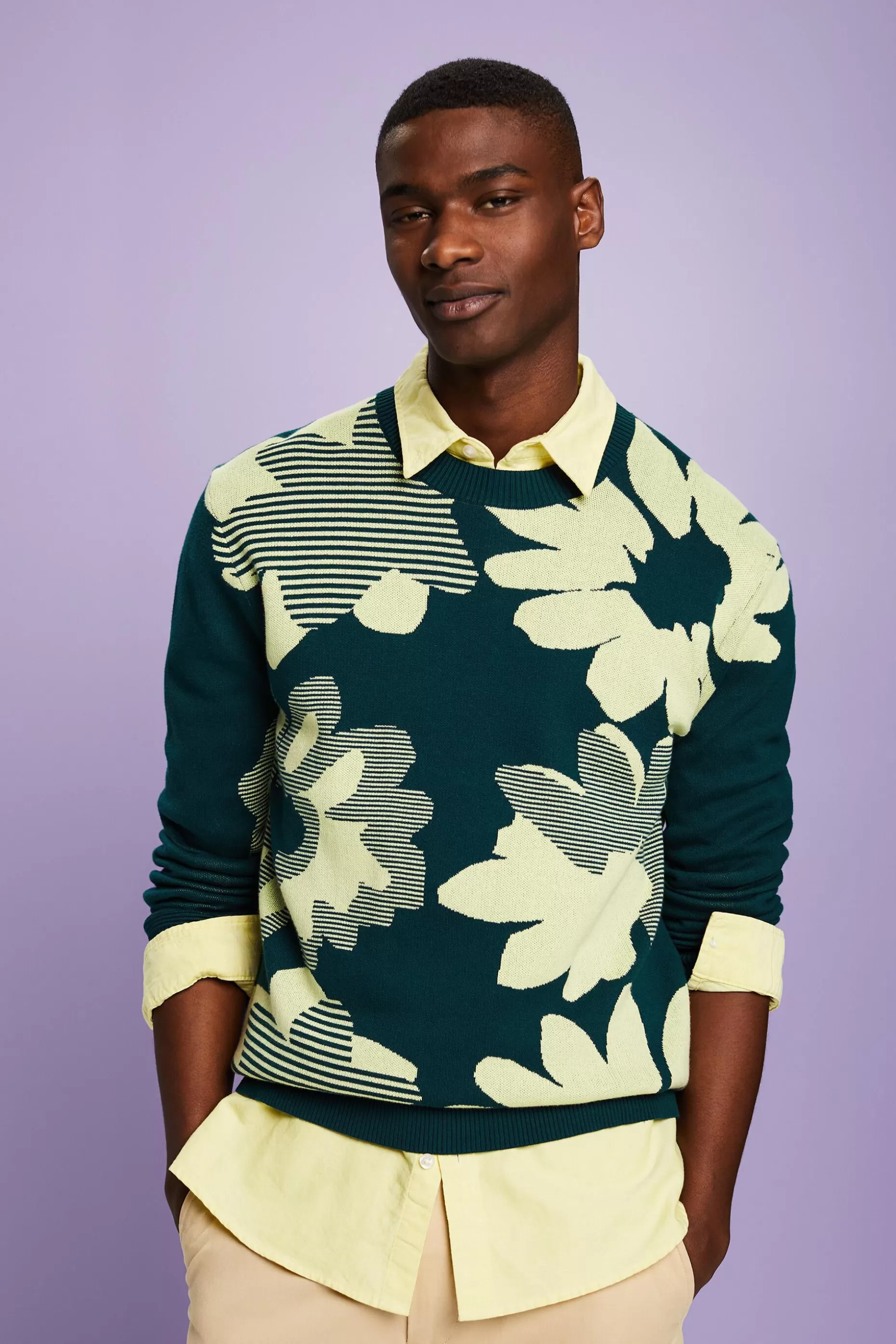 ESPRIT Jacquard Cotton Sweater at our Online Shop *Men Sweaters