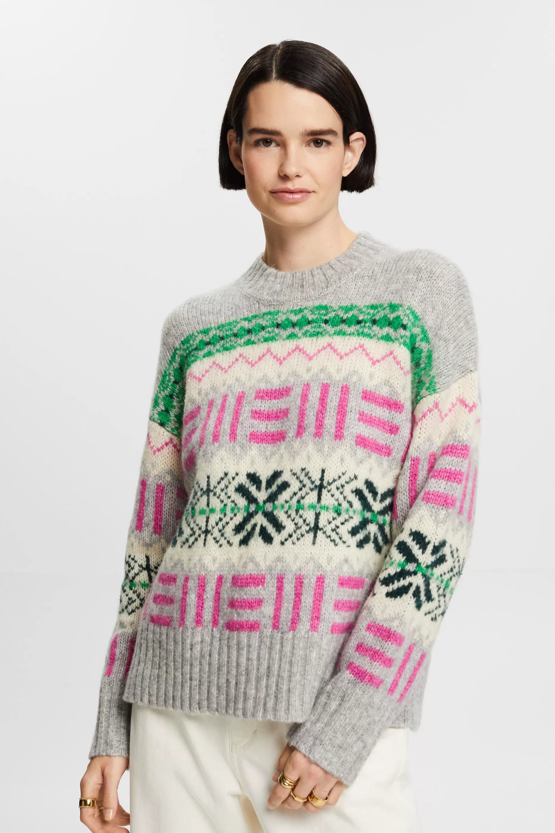 ESPRIT Jacquard Crewneck Sweater at our Online Shop *Women Sweaters