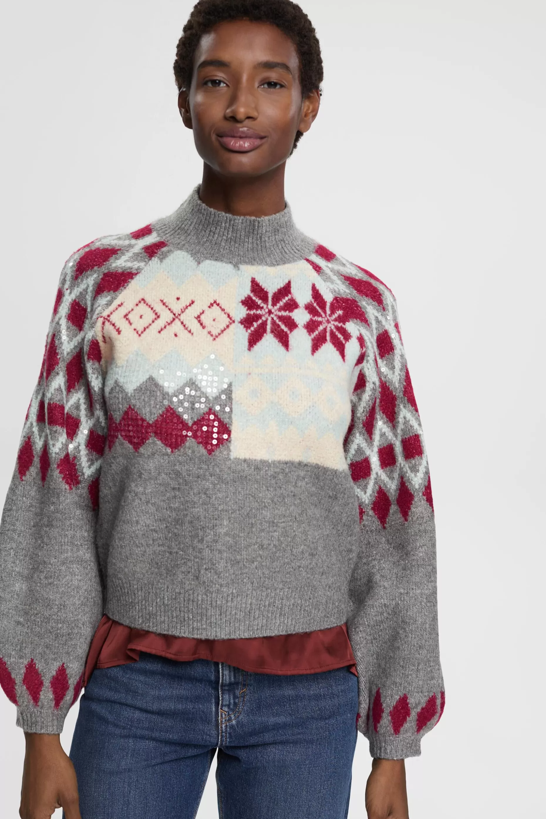 ESPRIT Jacquard jumper with sequins at our Online Shop * Sale Under $75