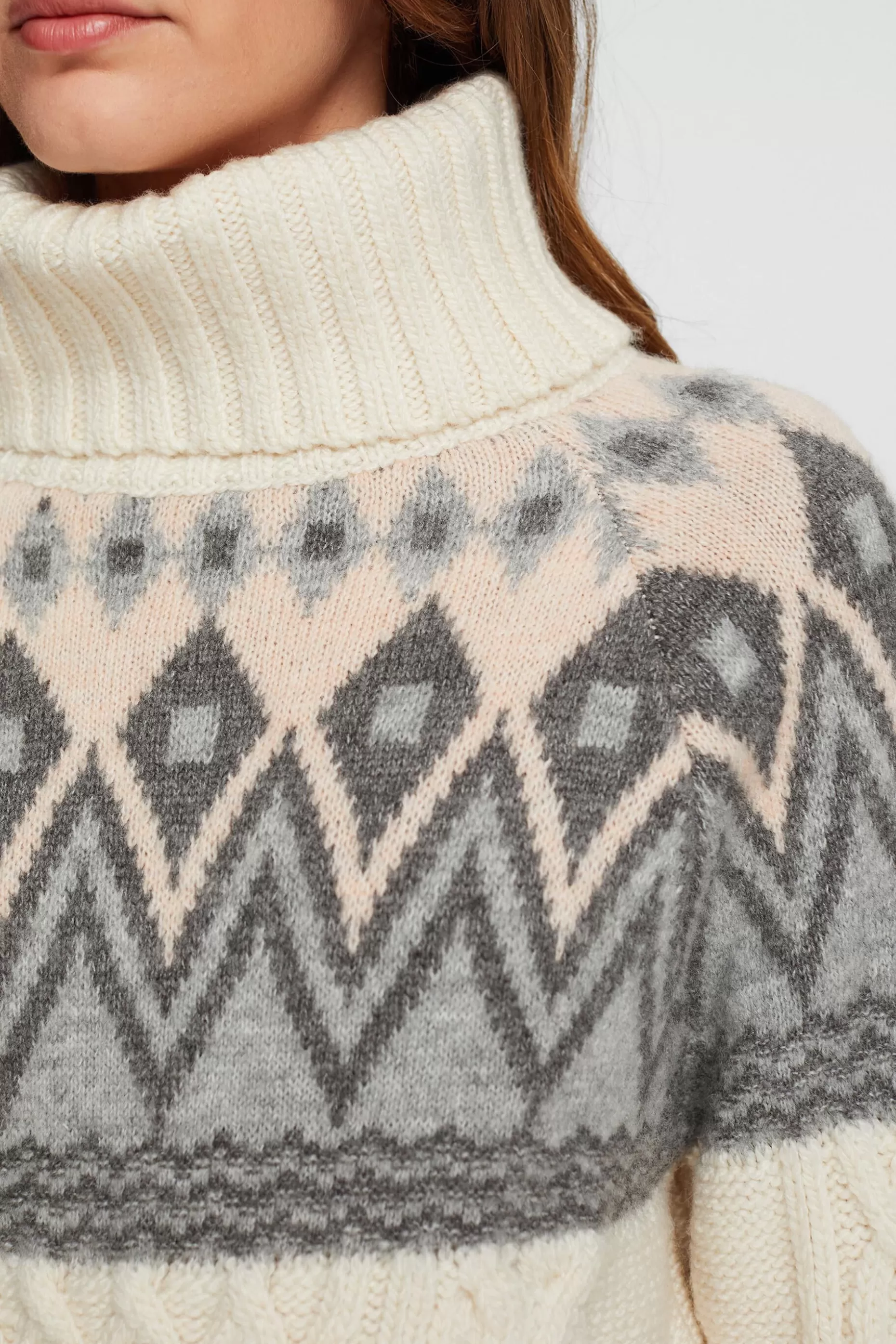 ESPRIT Jacquard knit roll neck jumper with wool at our Online Shop *Women Tops