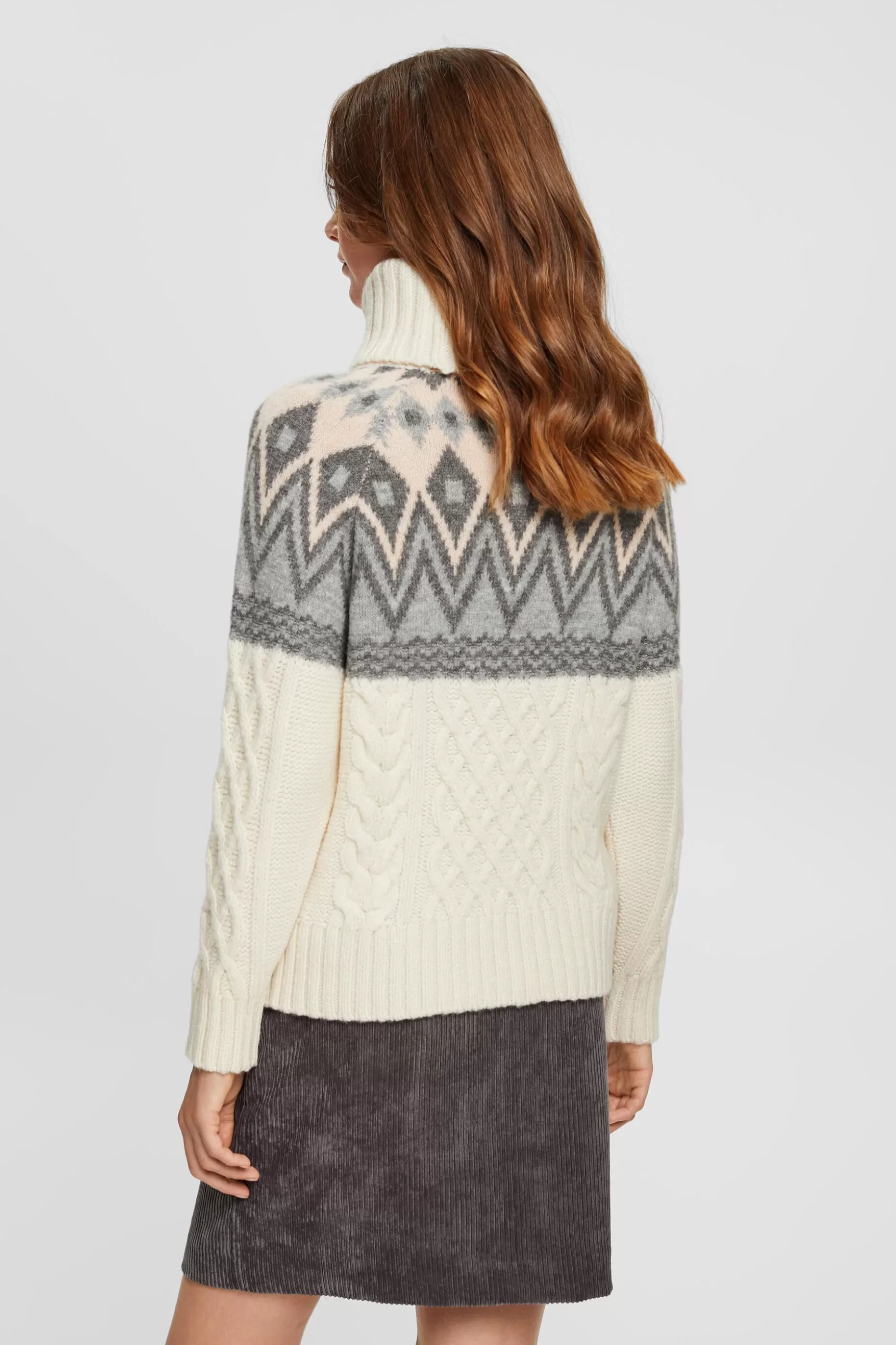 ESPRIT Jacquard knit roll neck jumper with wool at our Online Shop *Women Tops