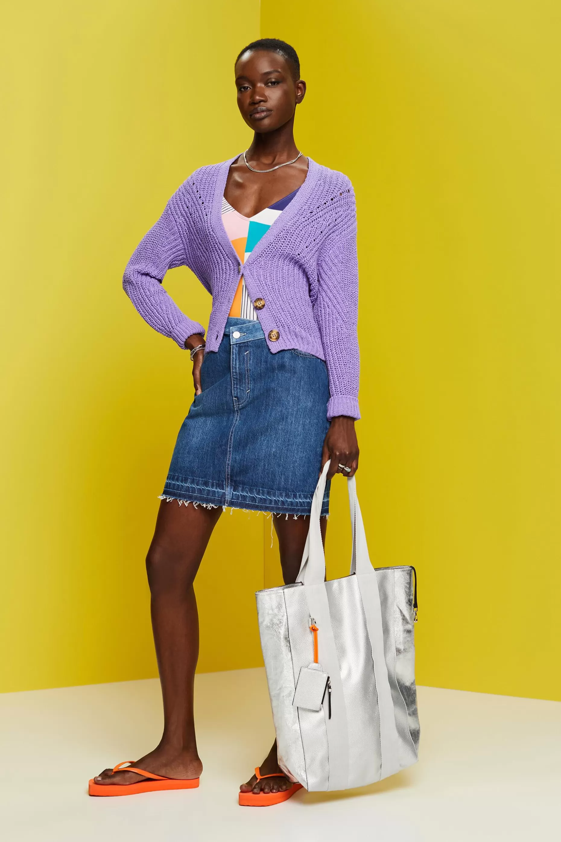 ESPRIT Jeans mini skirt with an asymmetric hem at our Online Shop *Women Skirts + Shorts