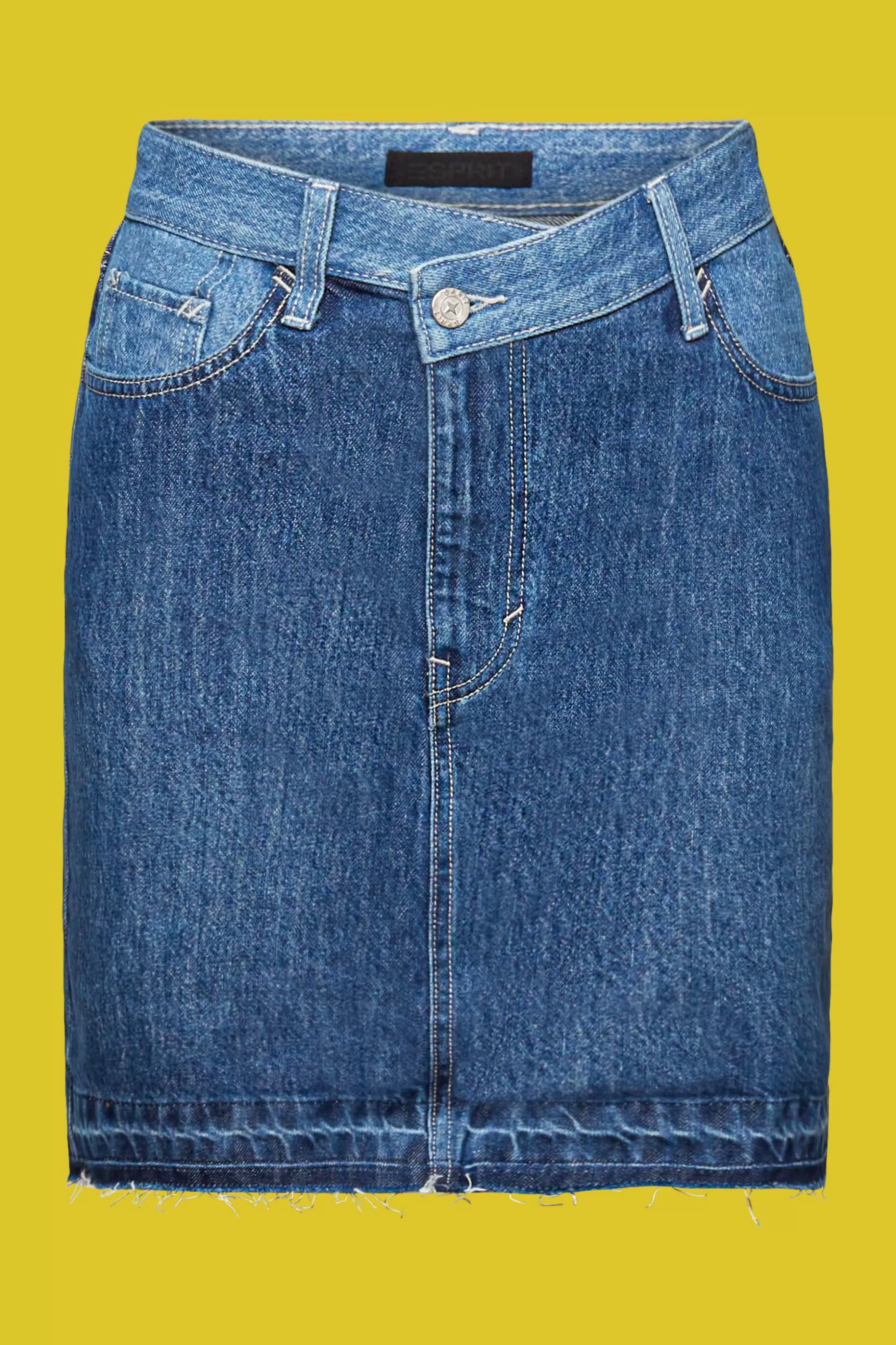 ESPRIT Jeans mini skirt with an asymmetric hem at our Online Shop *Women Skirts + Shorts