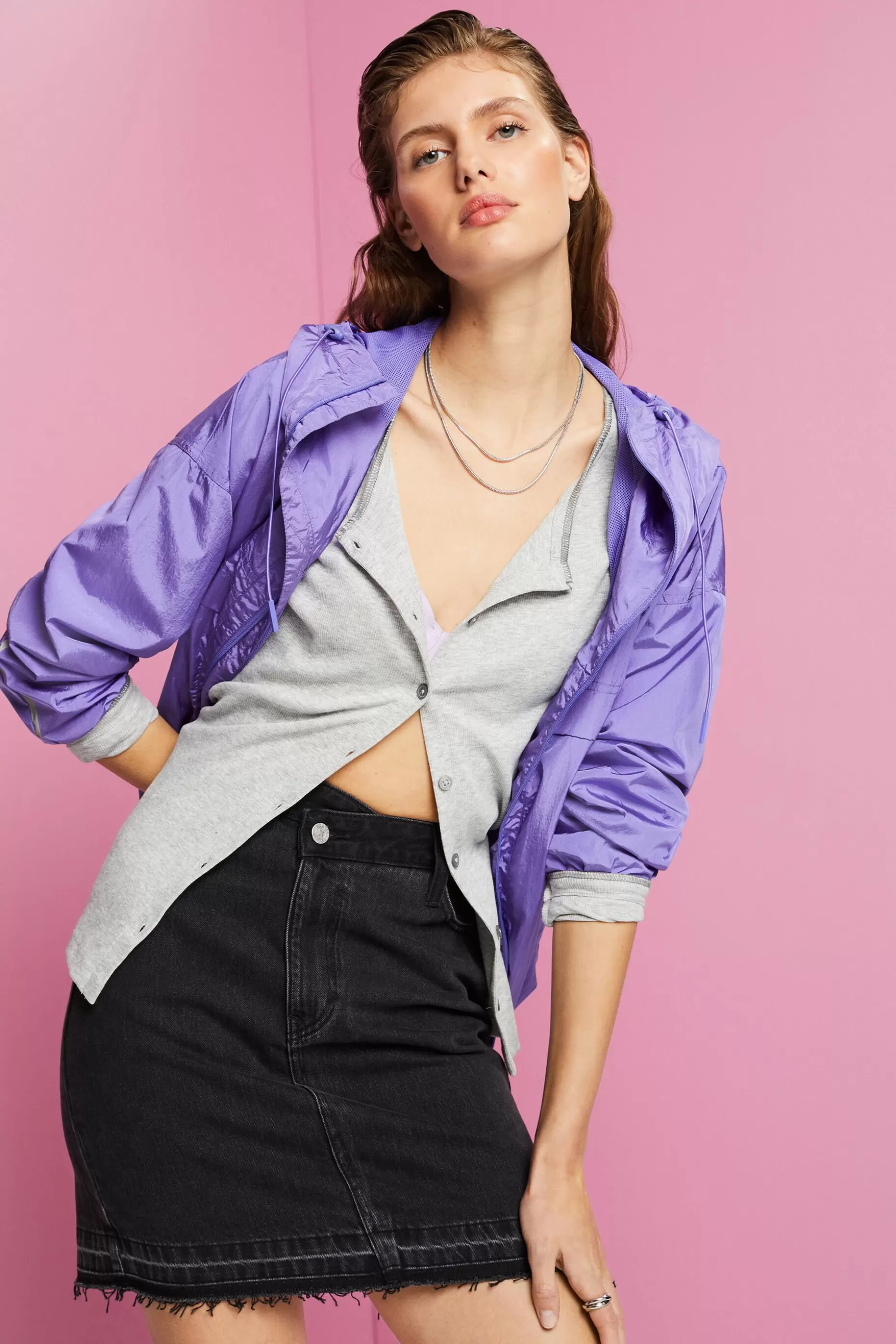 ESPRIT Jeans mini skirt with an asymmetric waistband at our Online Shop * Sale Under $50
