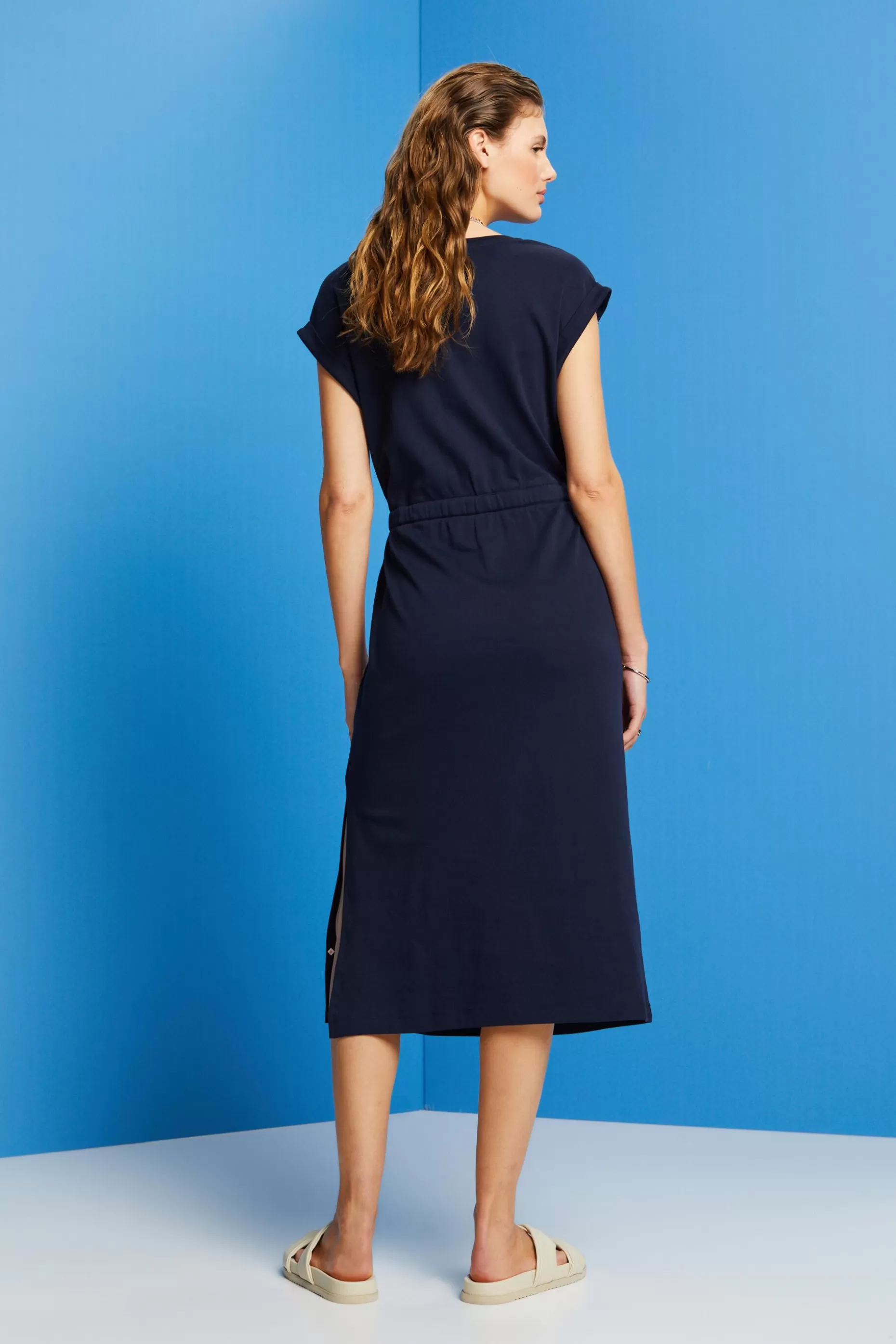ESPRIT Jersey midi dress with a tie belt at our Online Shop *Women Dresses