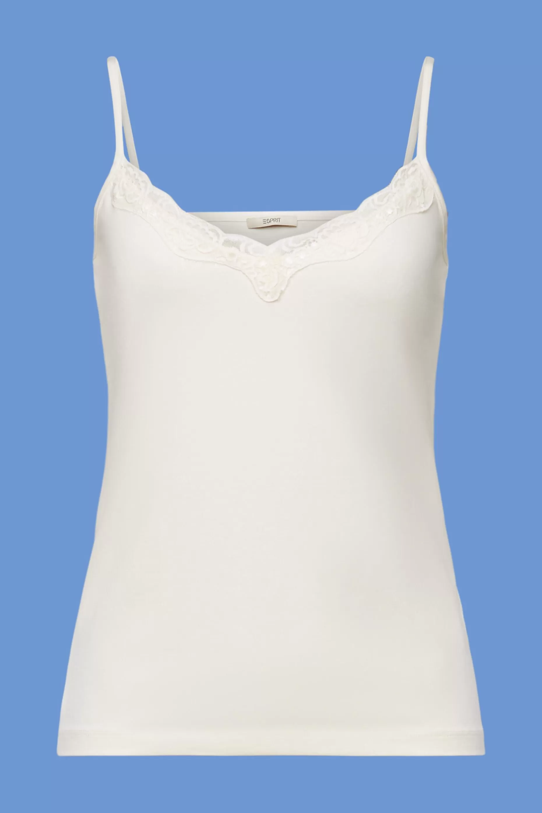 ESPRIT Jersey top with lace trim at our Online Shop * Sale Under $30