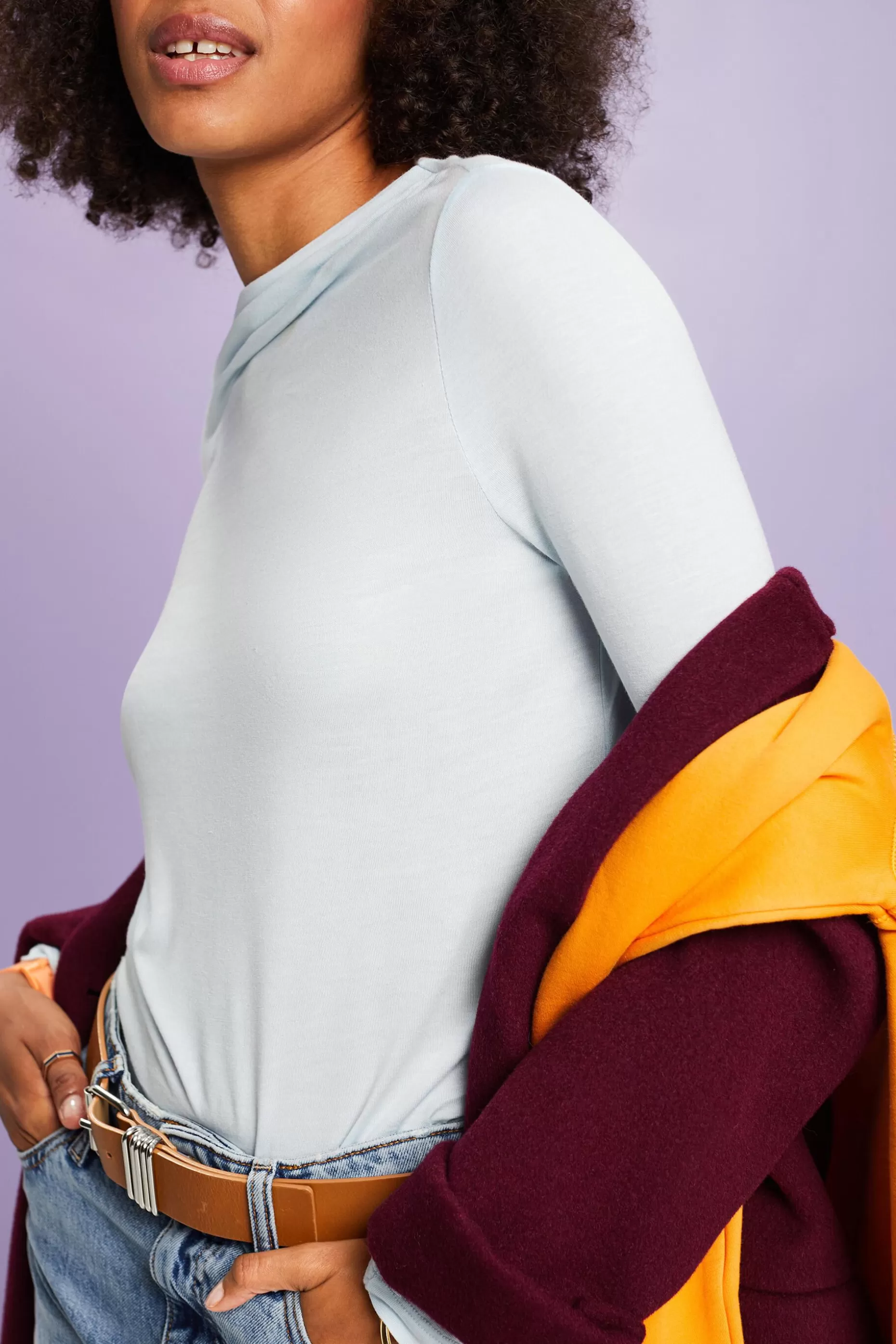 ESPRIT Jersey Waterfall Longsleeve Top at our Online Shop *Women T-Shirts + Tops