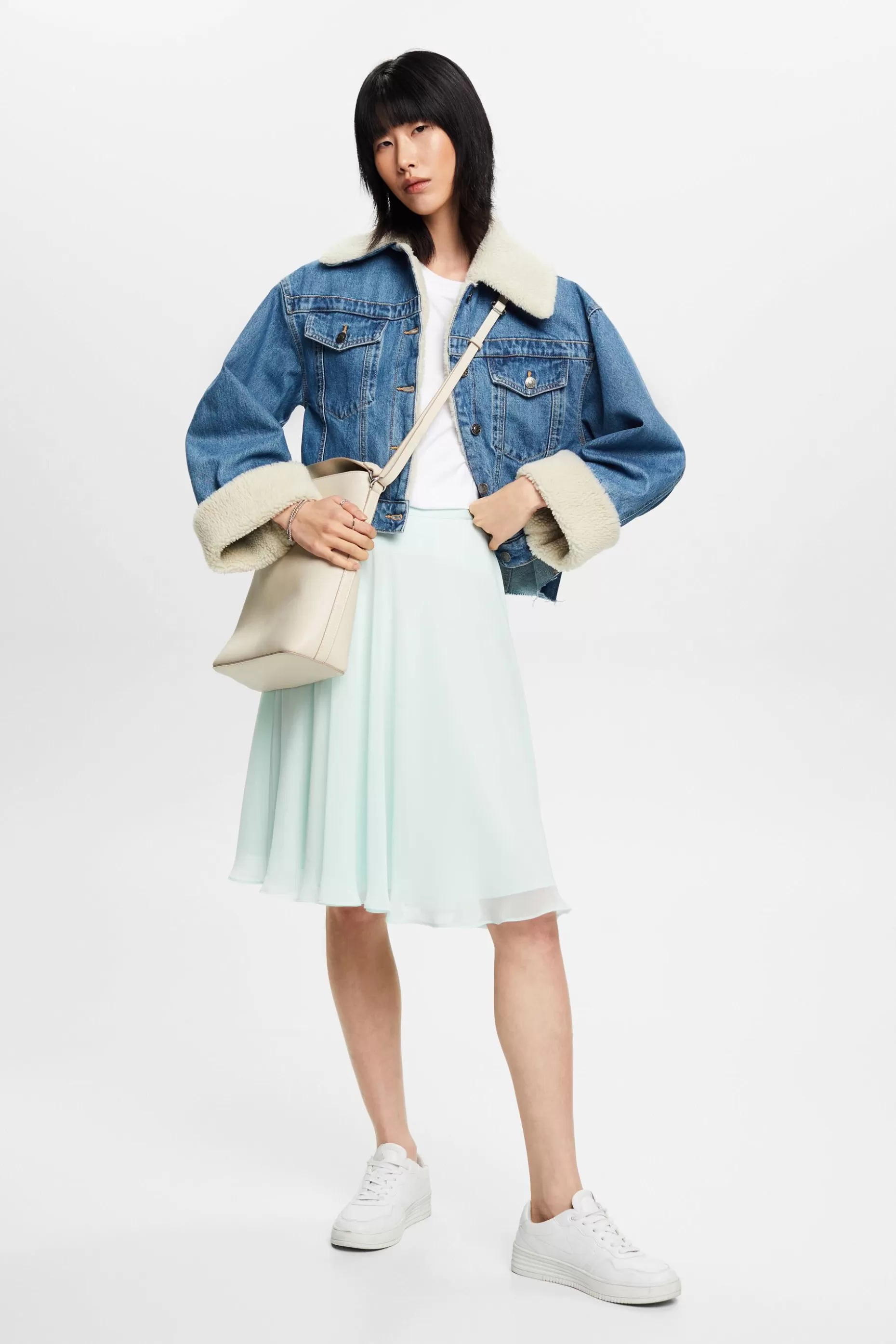 ESPRIT Knee-length chiffon skirt at our Online Shop *Women Skirts + Shorts
