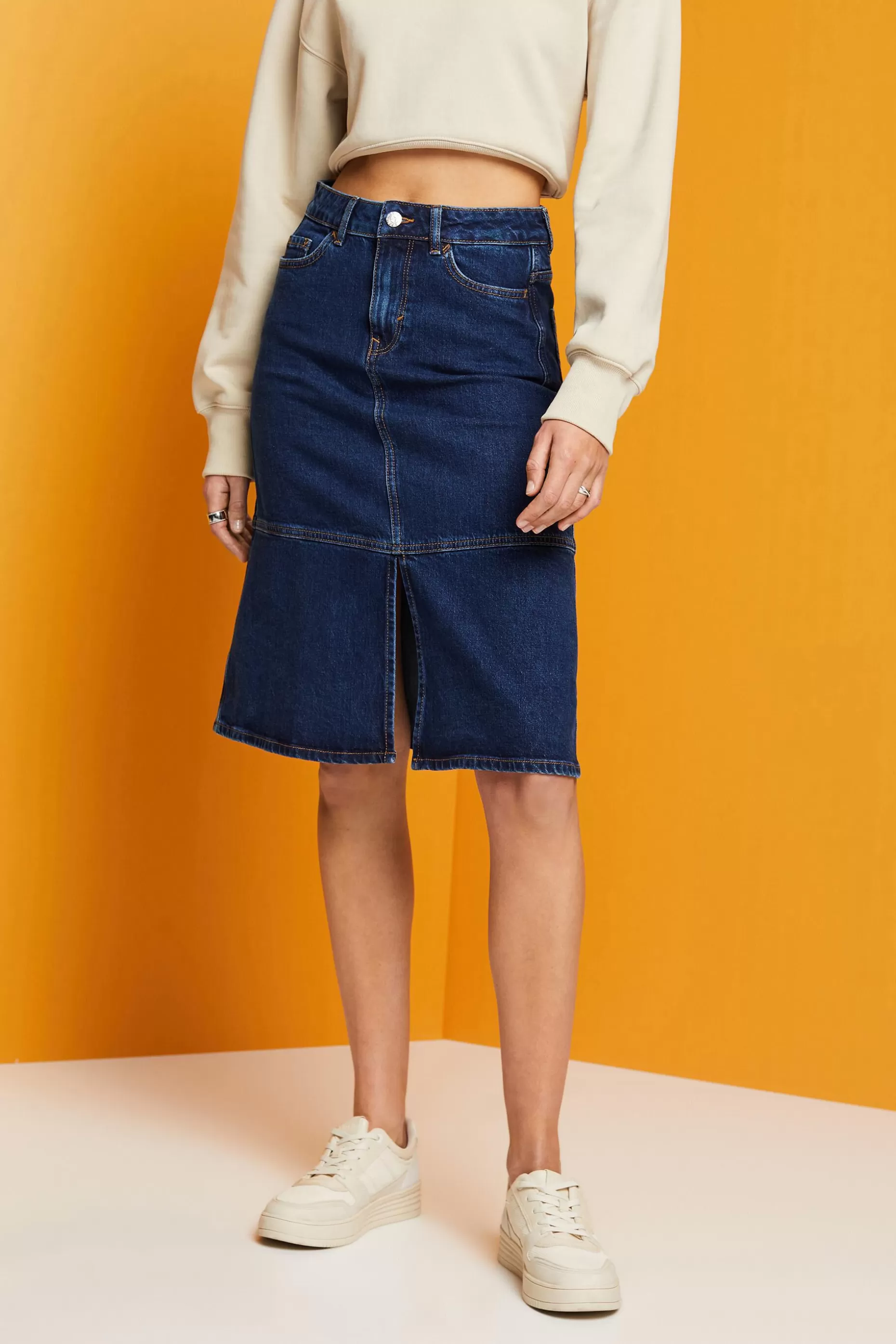 ESPRIT Knee-length denim skirt at our Online Shop *Women Skirts + Shorts