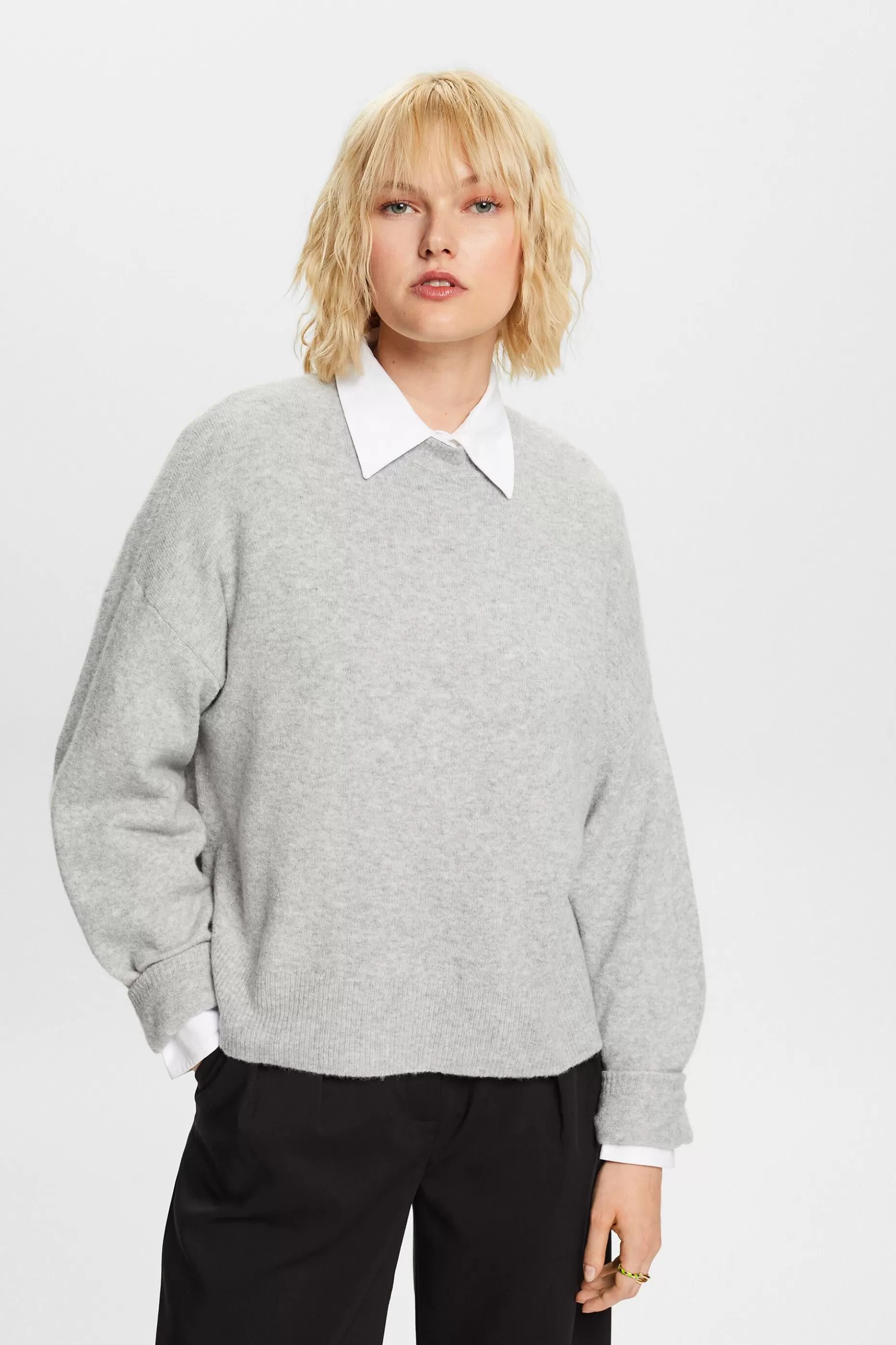 ESPRIT Knit Blouson Sleeve Sweater at our Online Shop *Women Sweaters