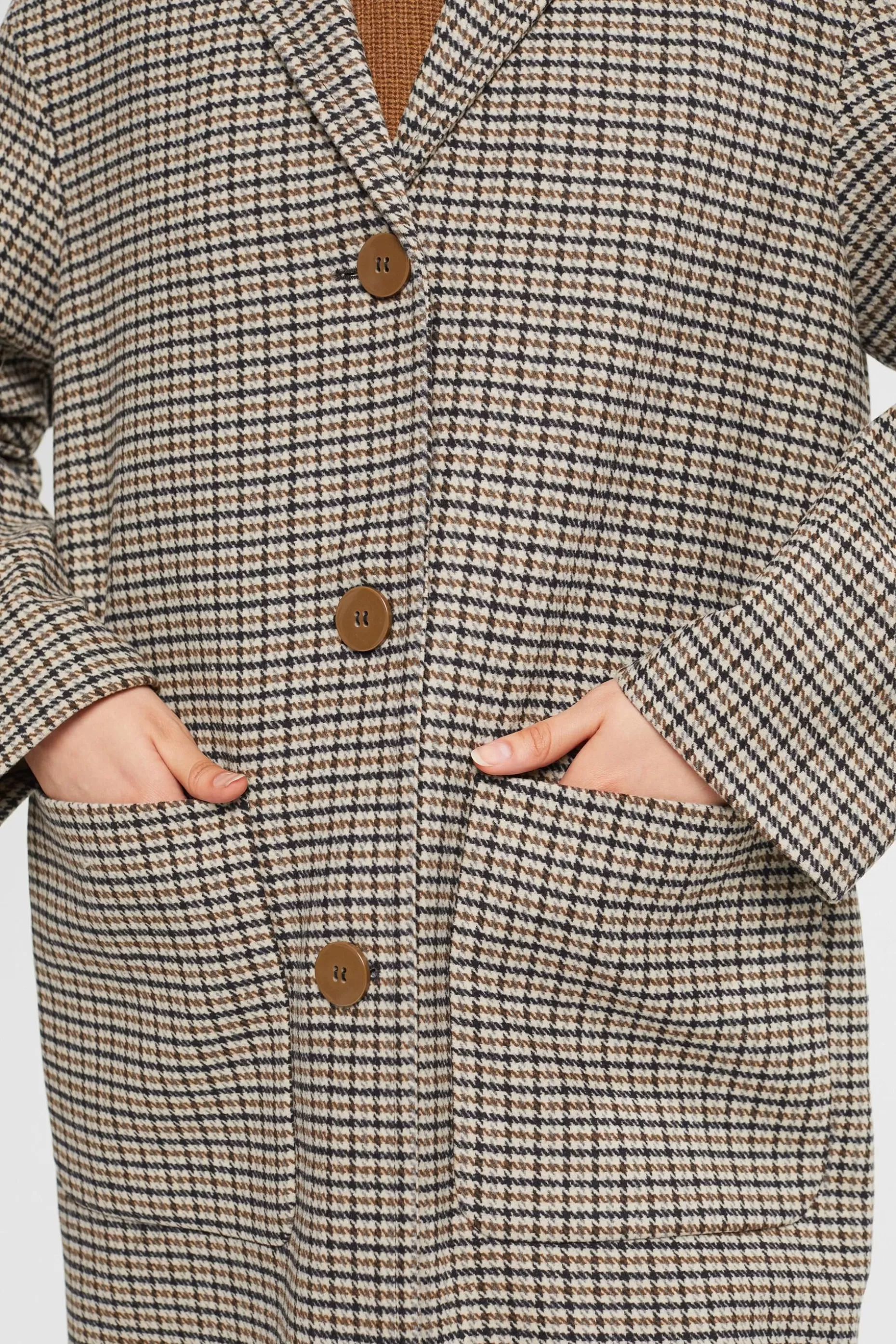 ESPRIT Knit Houndstooth Coat at our Online Shop *Women Jackets + Coats