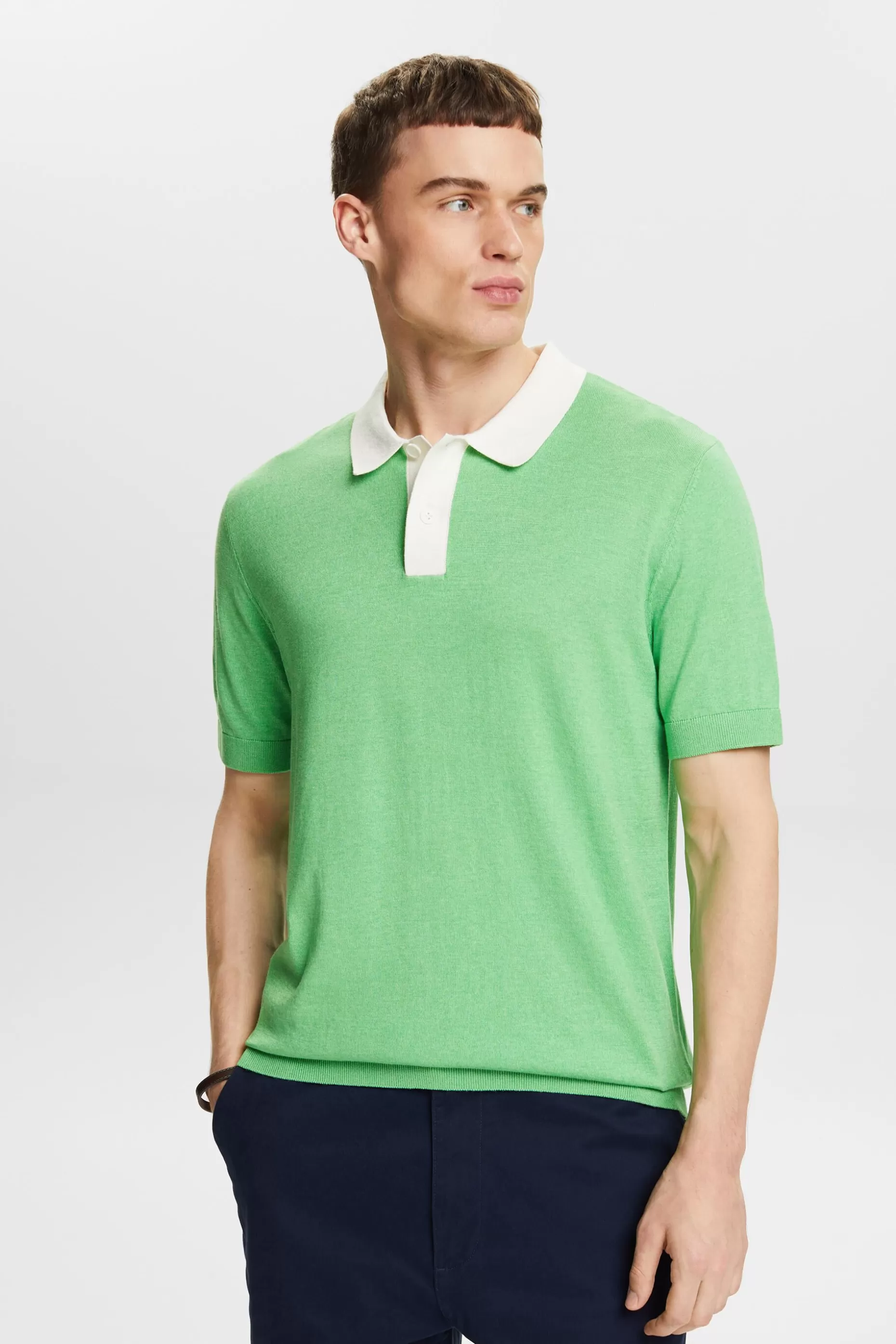 ESPRIT Knit Short-Sleeve Polo Shirt at our Online Shop *Men Sweaters
