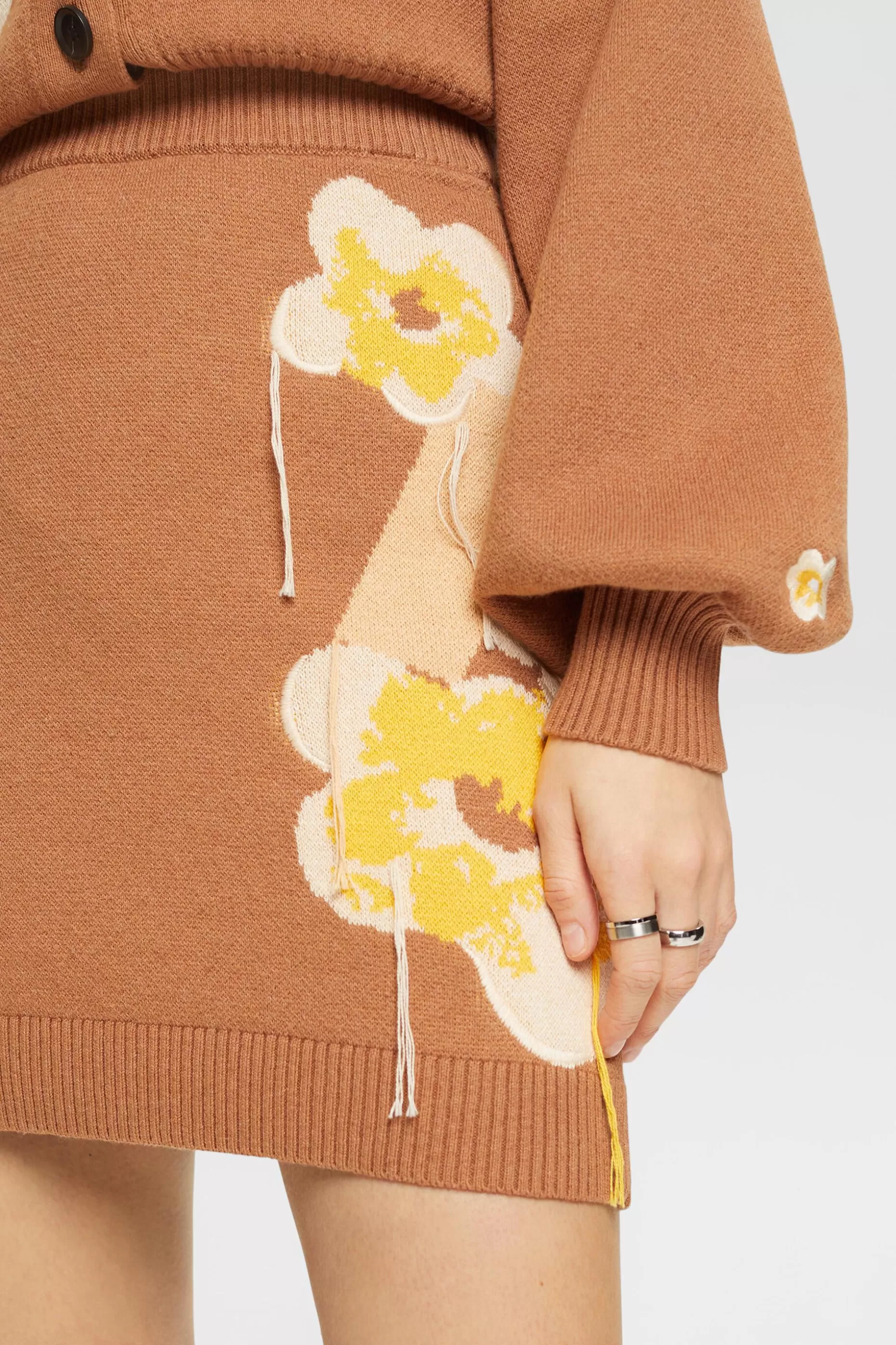 ESPRIT Knitted mini skirt with floral jacquard at our Online Shop *Women Skirts + Shorts