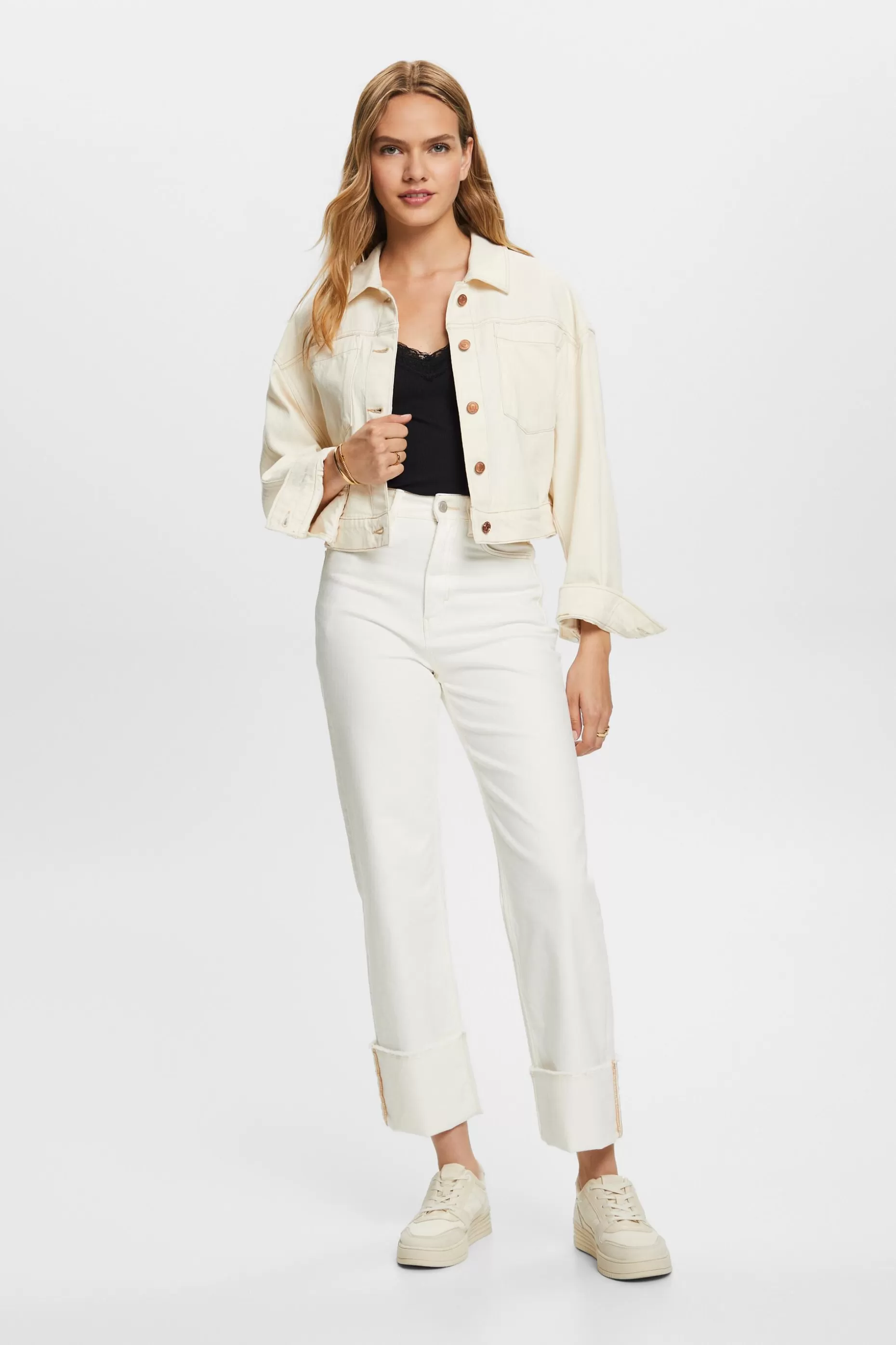 ESPRIT Lace Rib-Knit Jersey Top at our Online Shop * Sale Under $30