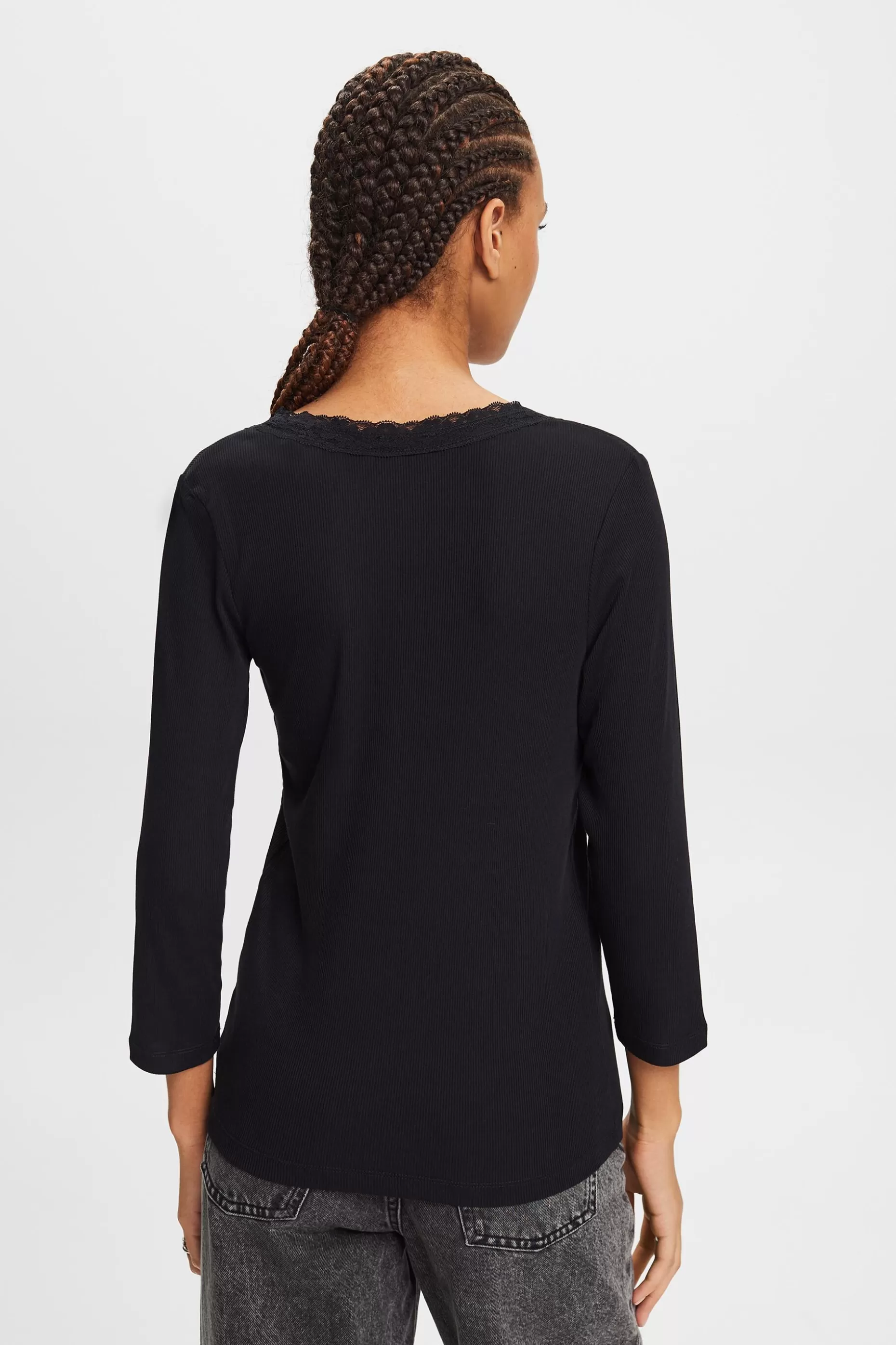 ESPRIT Lace Trim Scoop Neck T-Shirt at our Online Shop * Sale Under $30