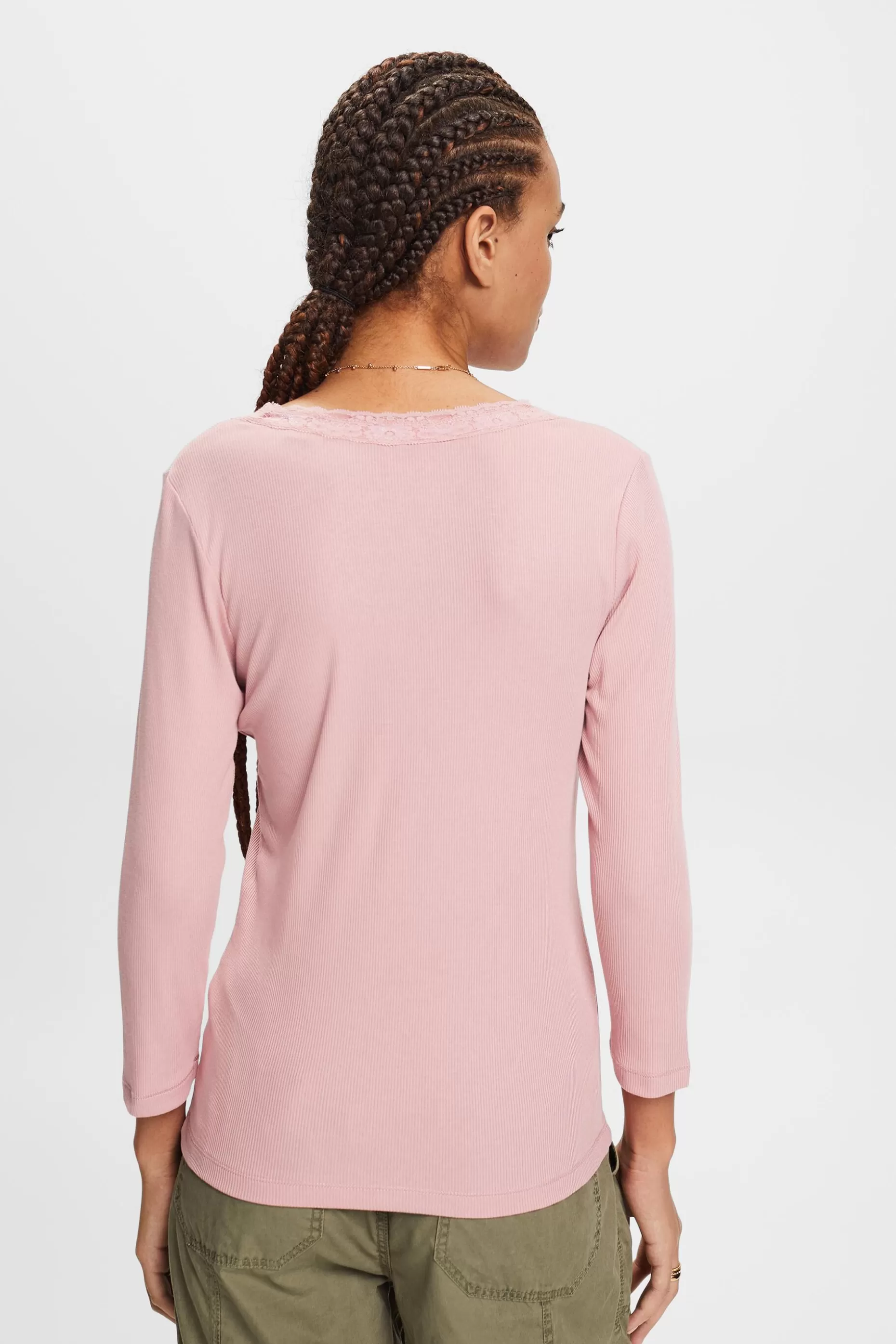 ESPRIT Lace Trim Scoop Neck T-Shirt at our Online Shop *Women T-Shirts + Tops