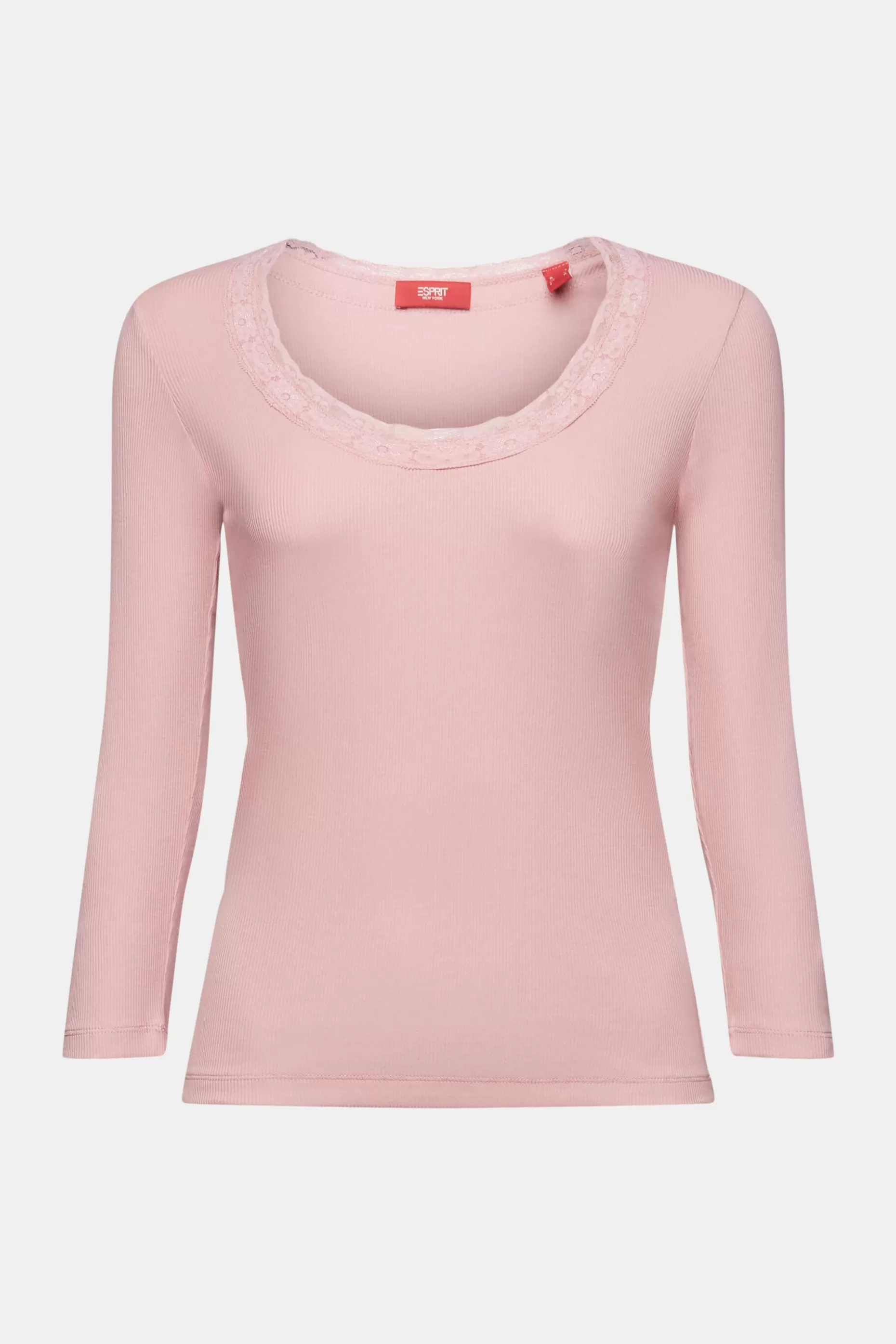 ESPRIT Lace Trim Scoop Neck T-Shirt at our Online Shop *Women T-Shirts + Tops