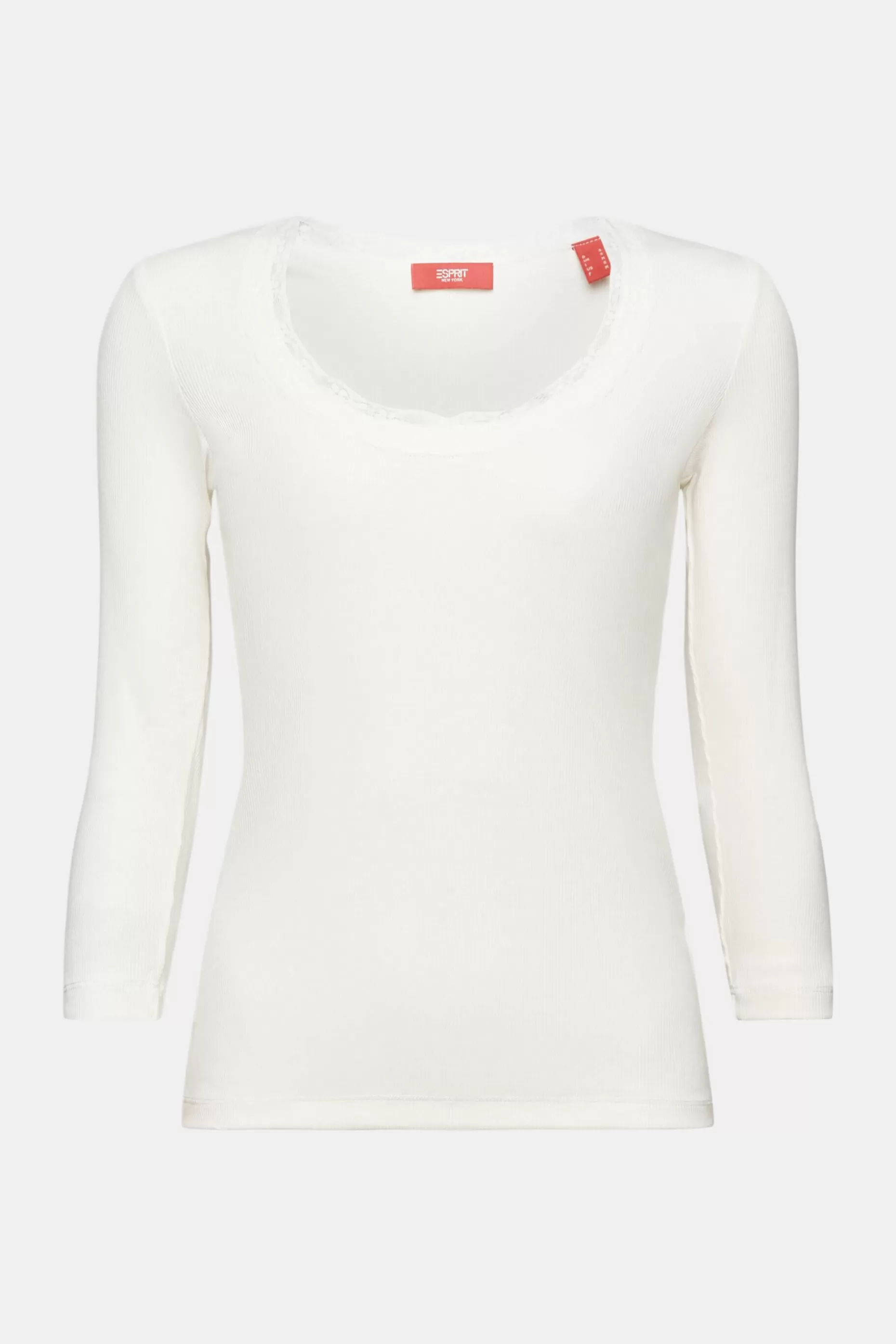 ESPRIT Lace Trim Scoop Neck T-Shirt at our Online Shop *Women T-Shirts + Tops